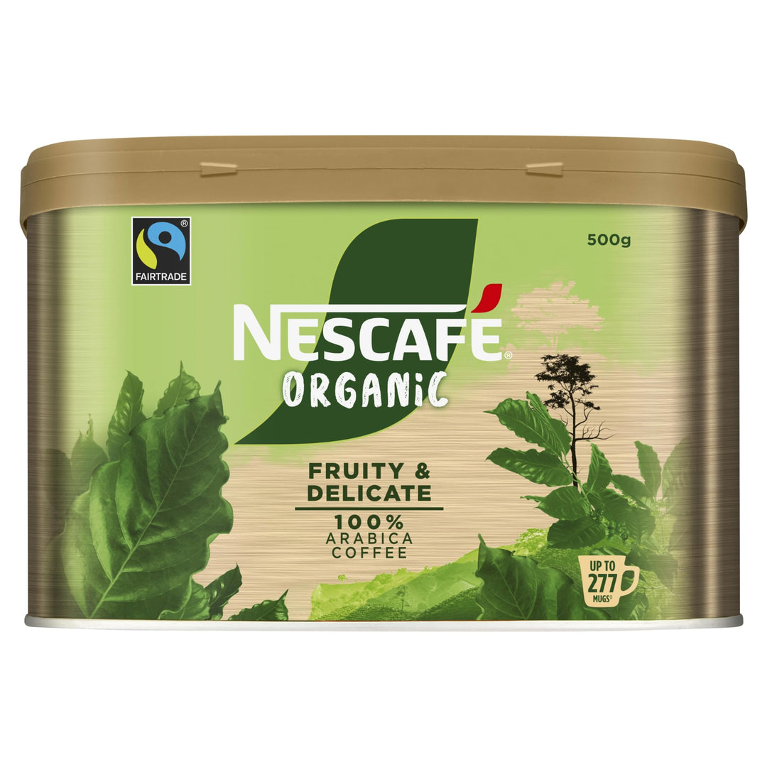 NESCAFÉ Organic Fairtrade Instant Coffee 500g - 100% Arabica, Citrus Notes, EU Organic Certified