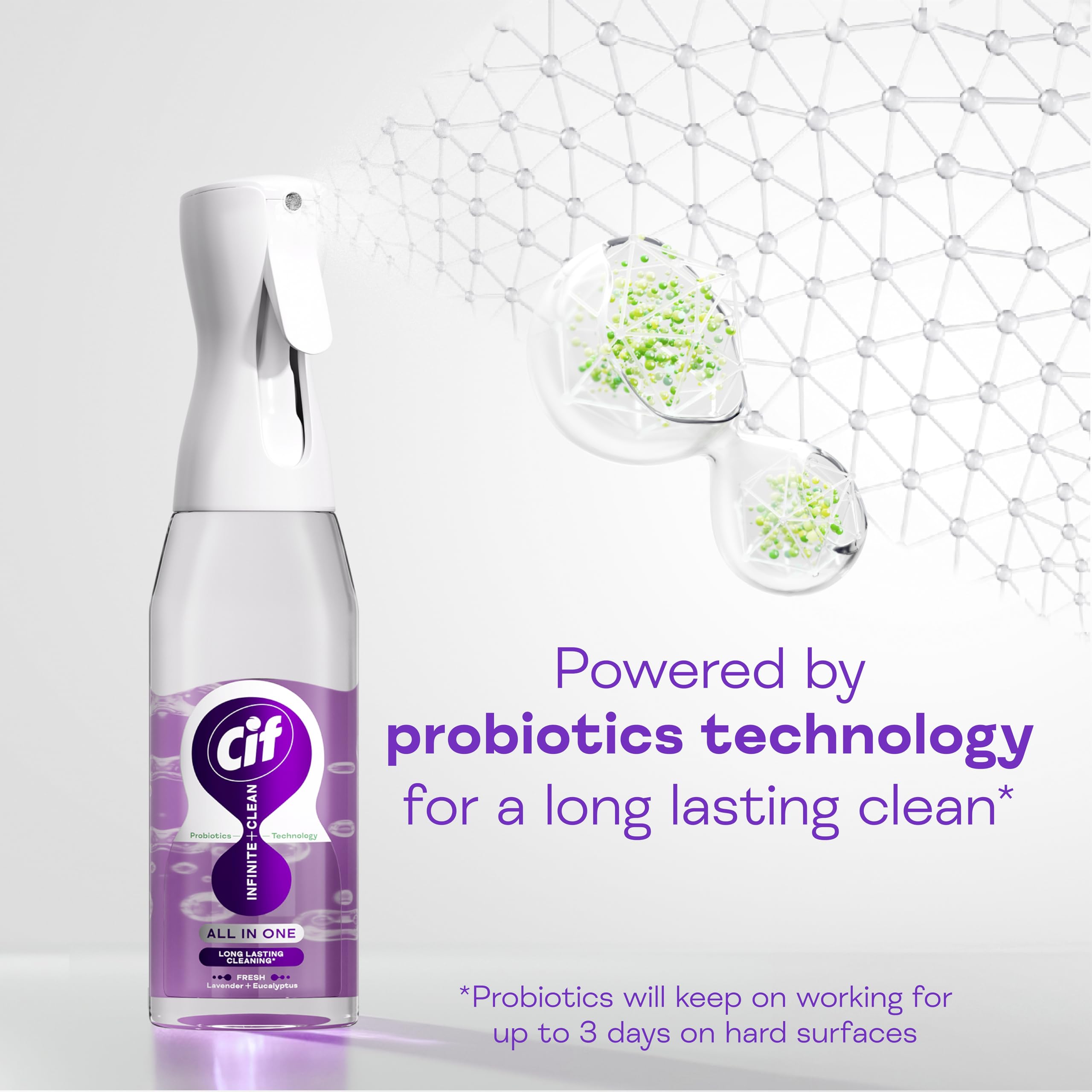 Cif Infinite Clean All-Purpose Cleaner - Lavender & Eucalyptus Scent | 590ml Reload Pack 5