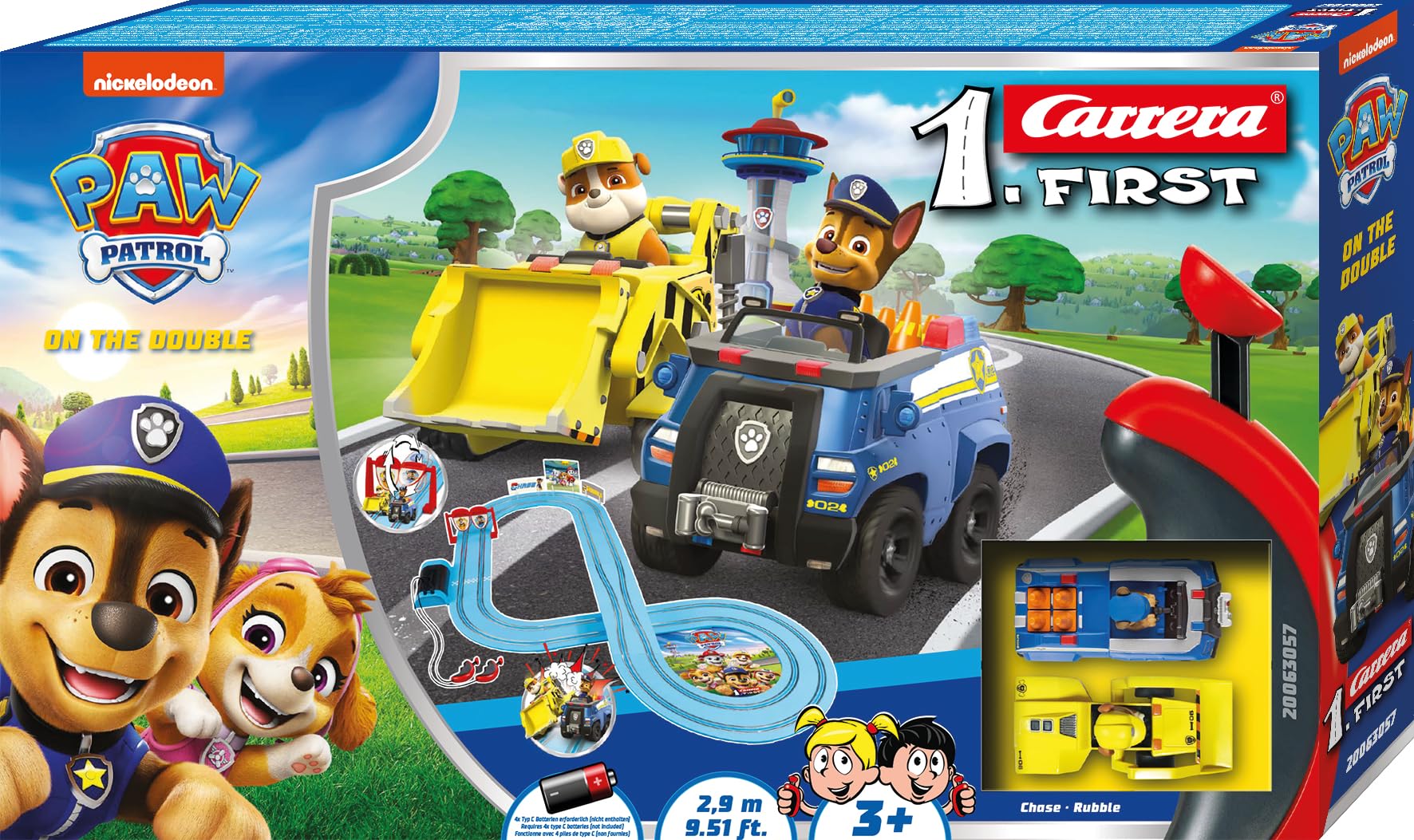 Carrera FIRST PAW Patrol - On The Double Slot Racing Track Set for Kids 13