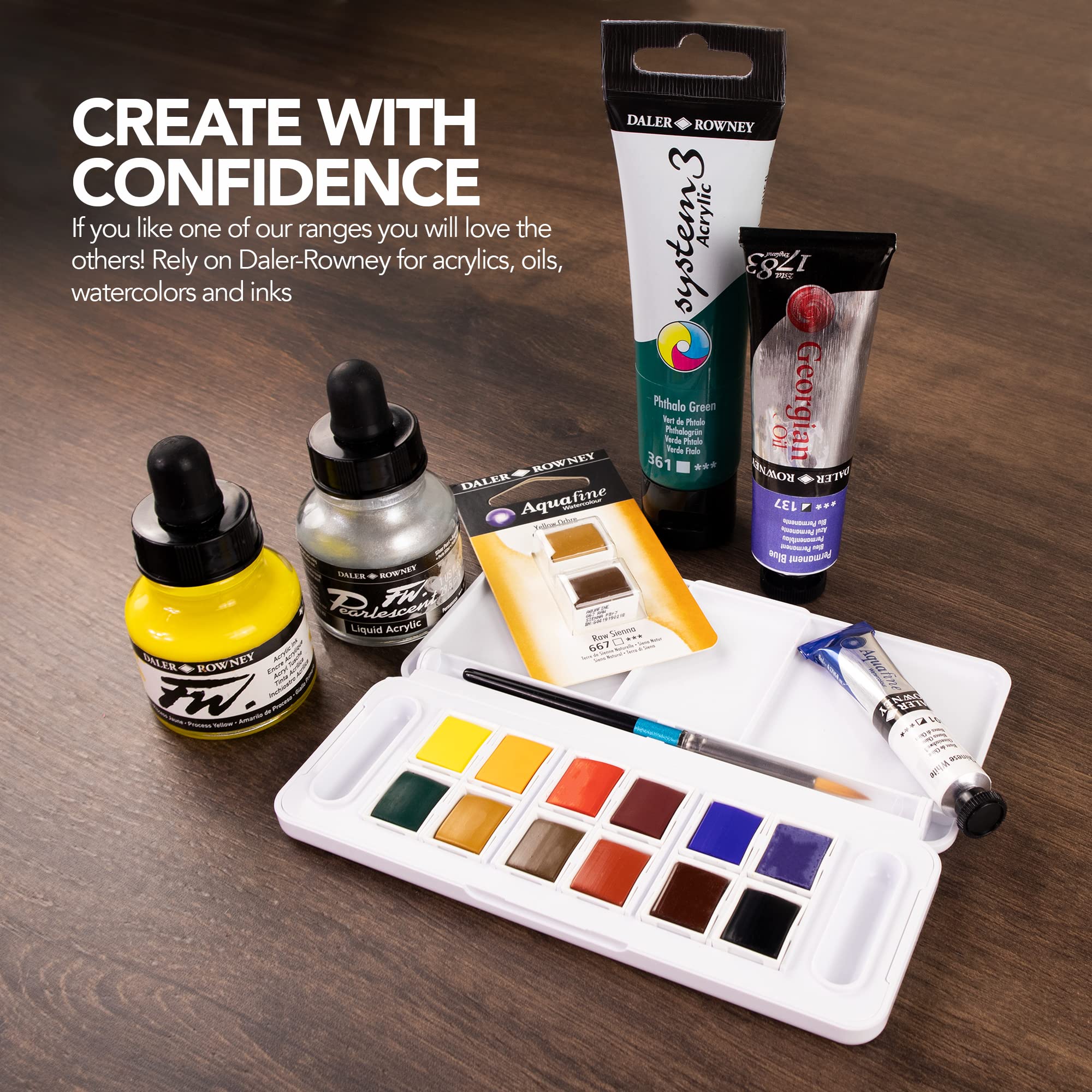 Daler-Rowney System3 Acrylic Paint, Plastic Pot, 16.91oz - 500 ml, Cadmium 3