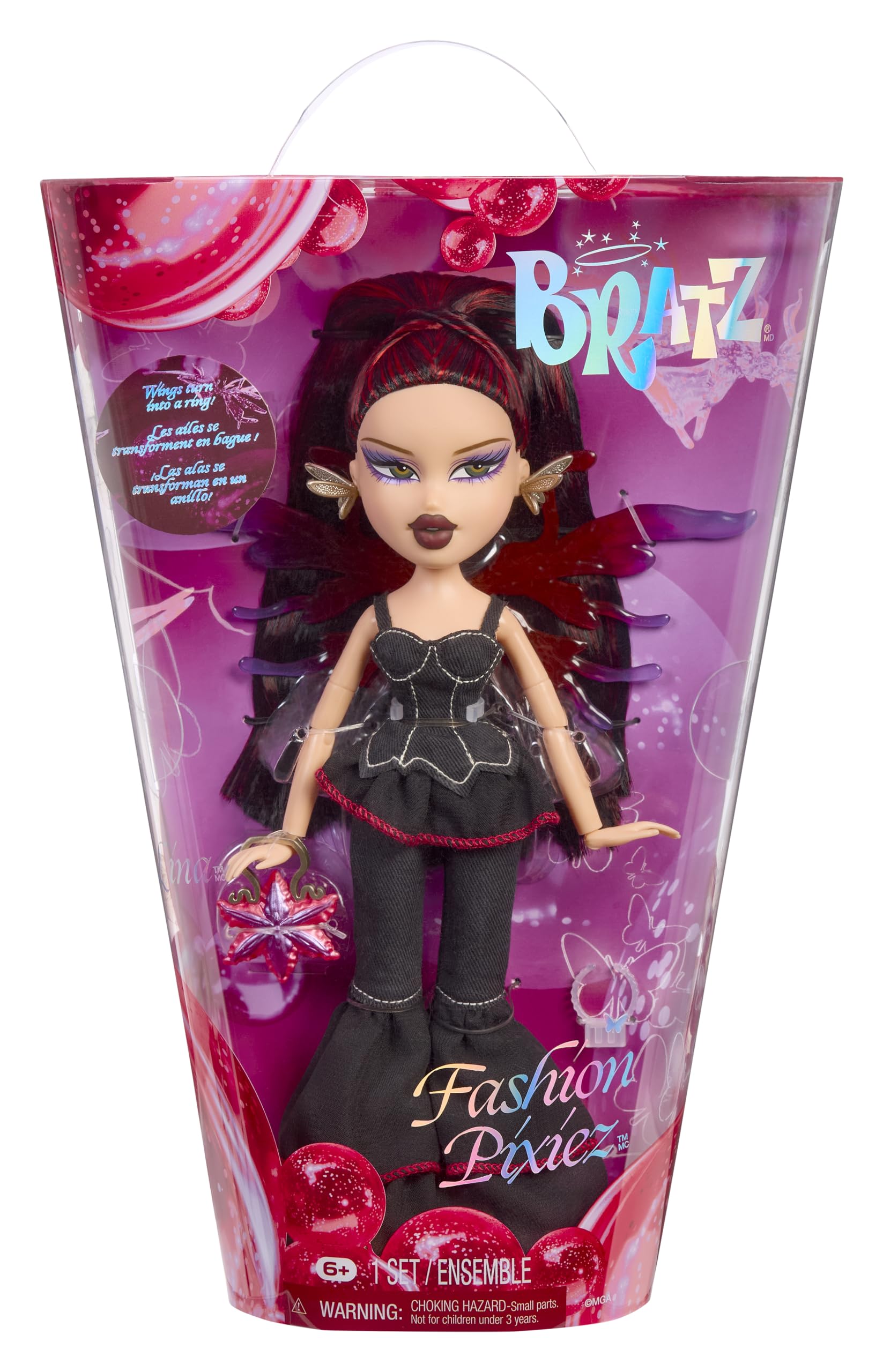 Bratz Fashion Pixiez Lina - Collectible Fantasy Doll with Transformable Wings and Fashion Accessories 9