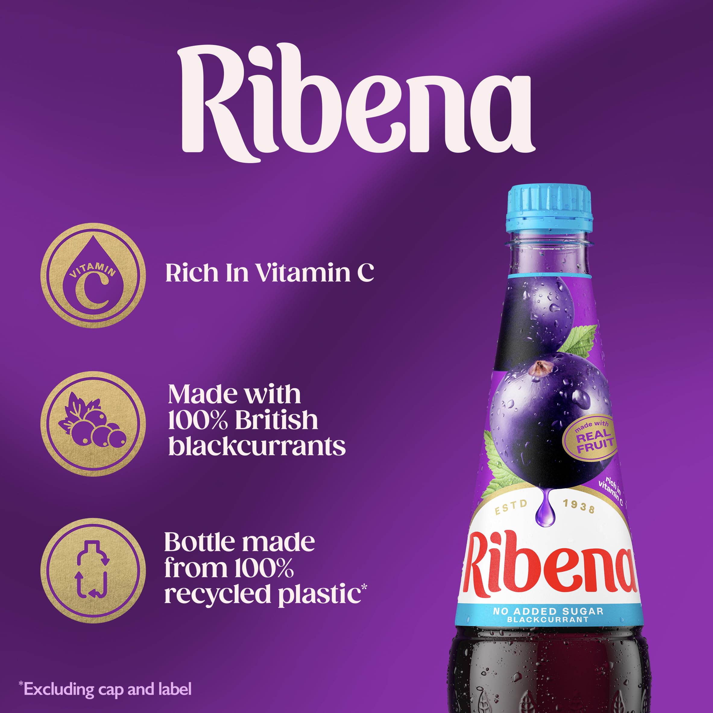 Ribena - Blackcurrant Squash No Added Sugar 1.5L 6