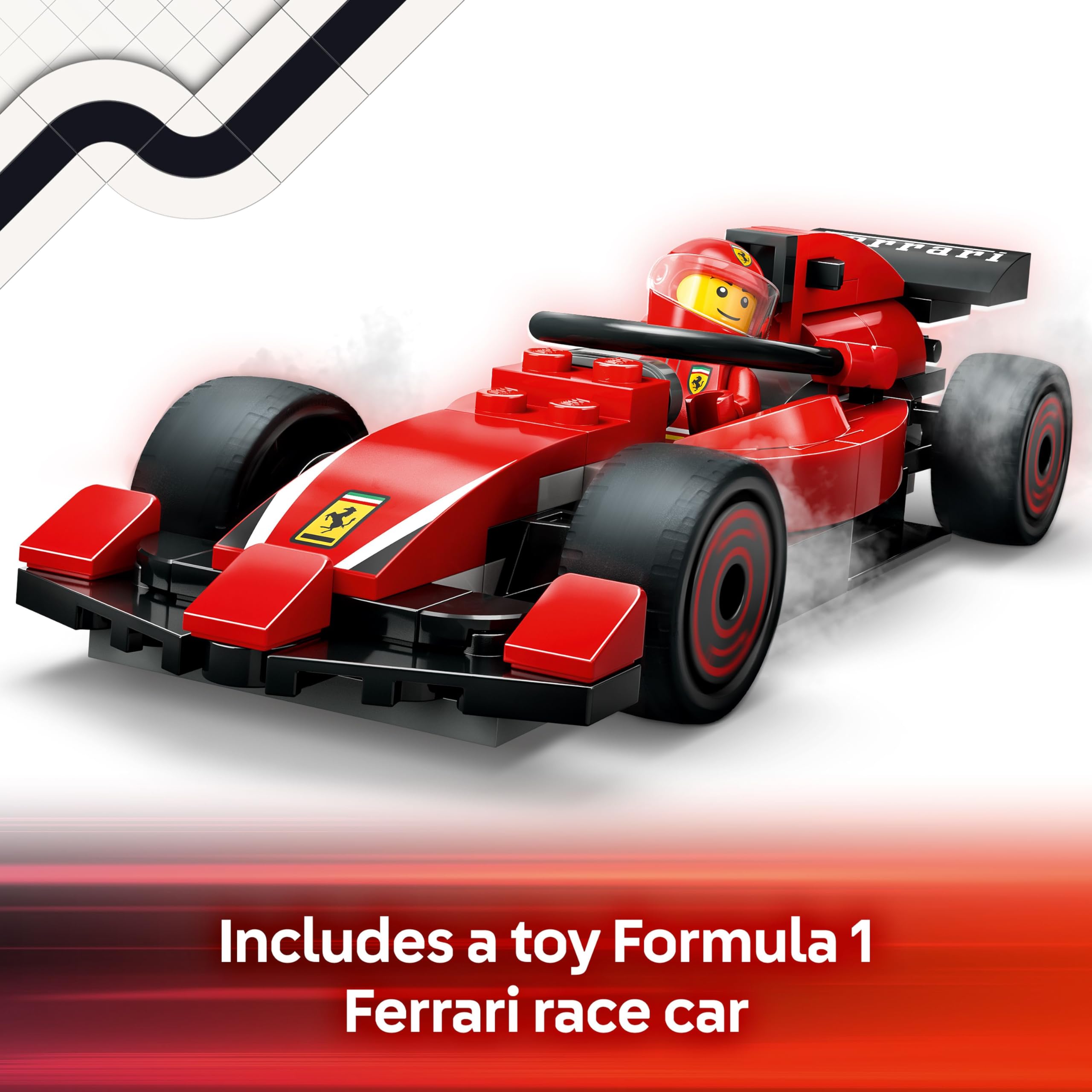 LEGO City F1 Pit Stop & Pit Crew with Ferrari Car Toy - 322-Piece Building Set for Ages 6+ 7