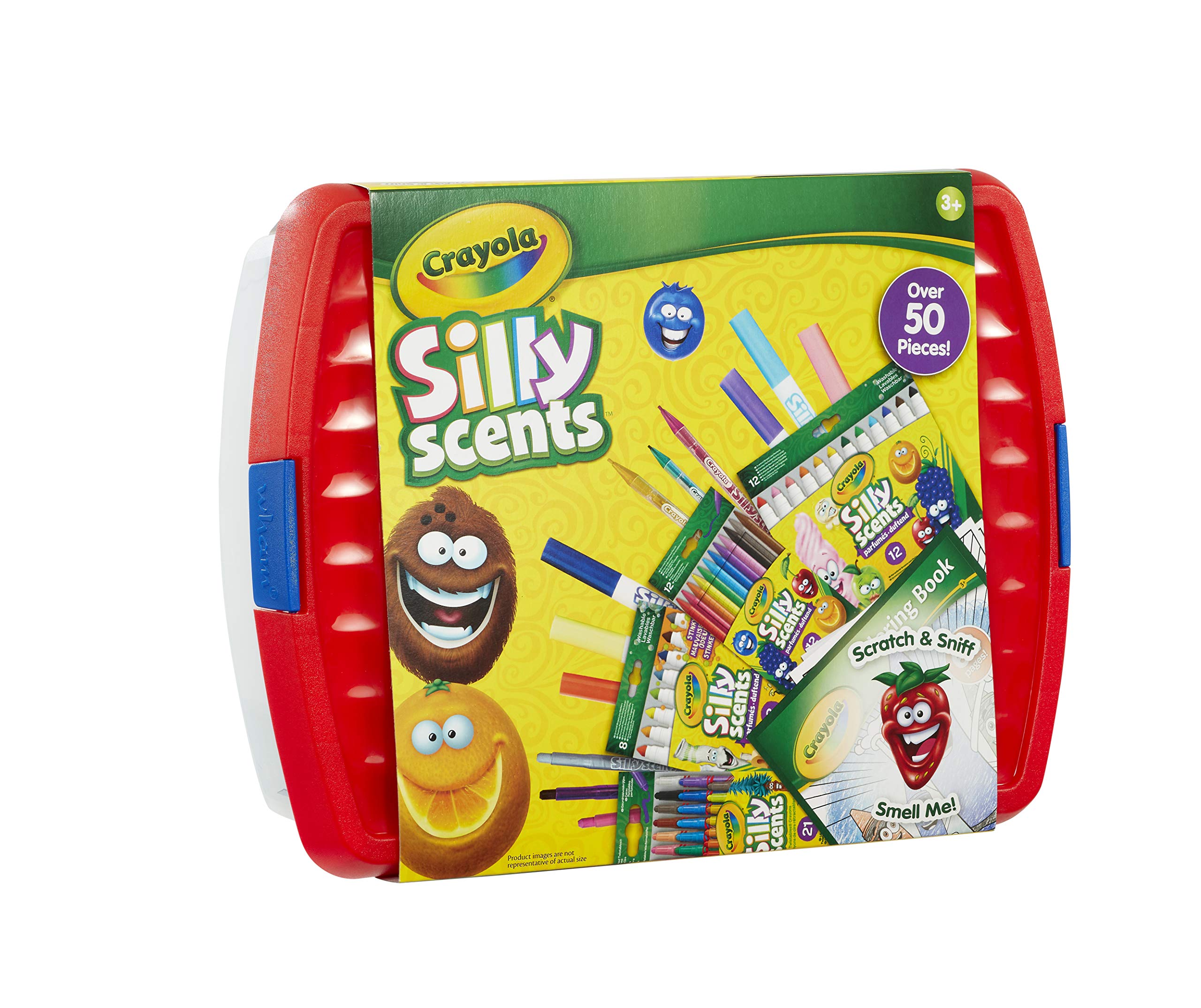 CRAYOLA Silly Scents Colouring Tub - Over 50 Scented Items | Includes Crayons, Markers, Pencils & Book | Ages 4+