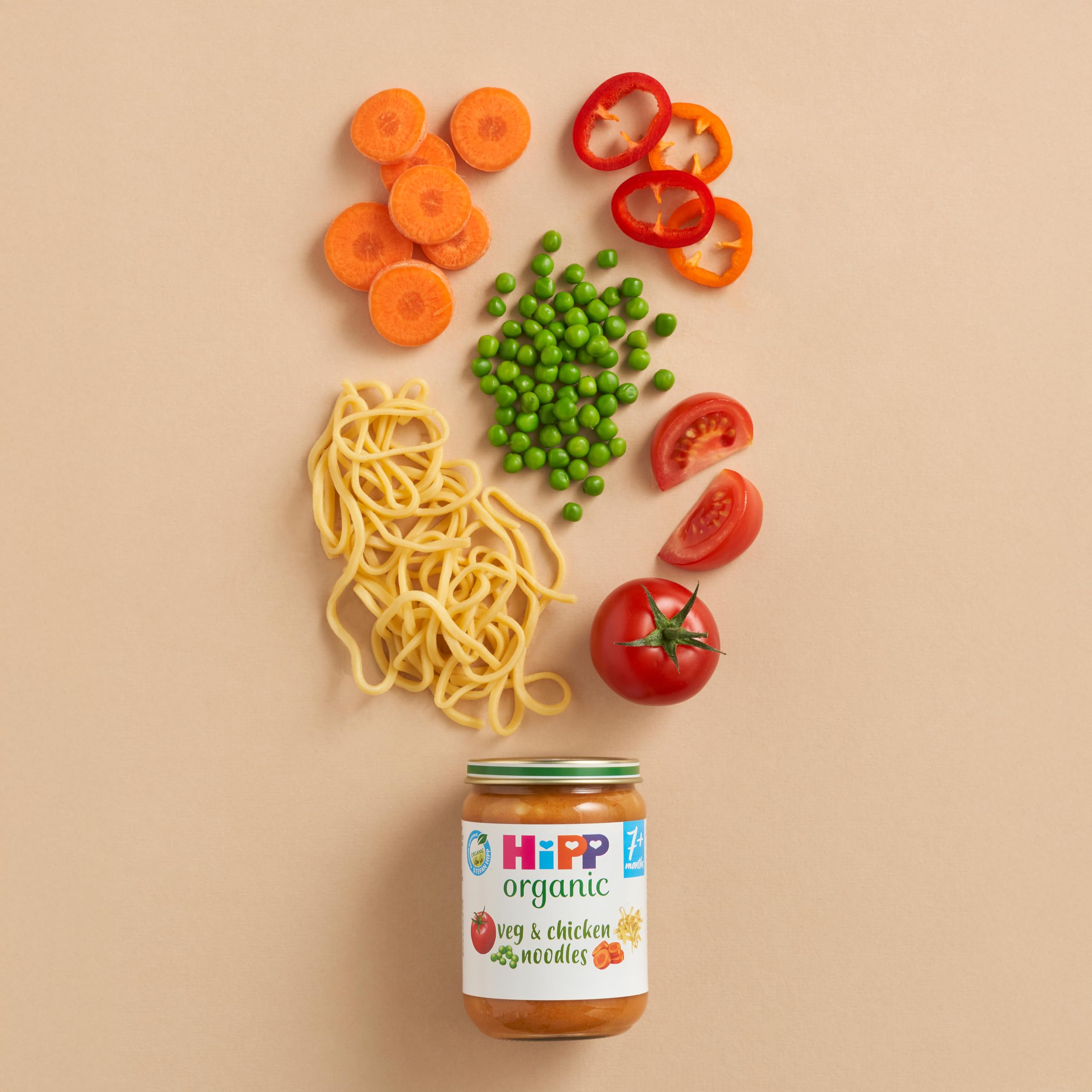 HiPP Organic Veg & Chicken Noodles Baby Food Jar - 7+ Months, 190g (Pack of 6) 3