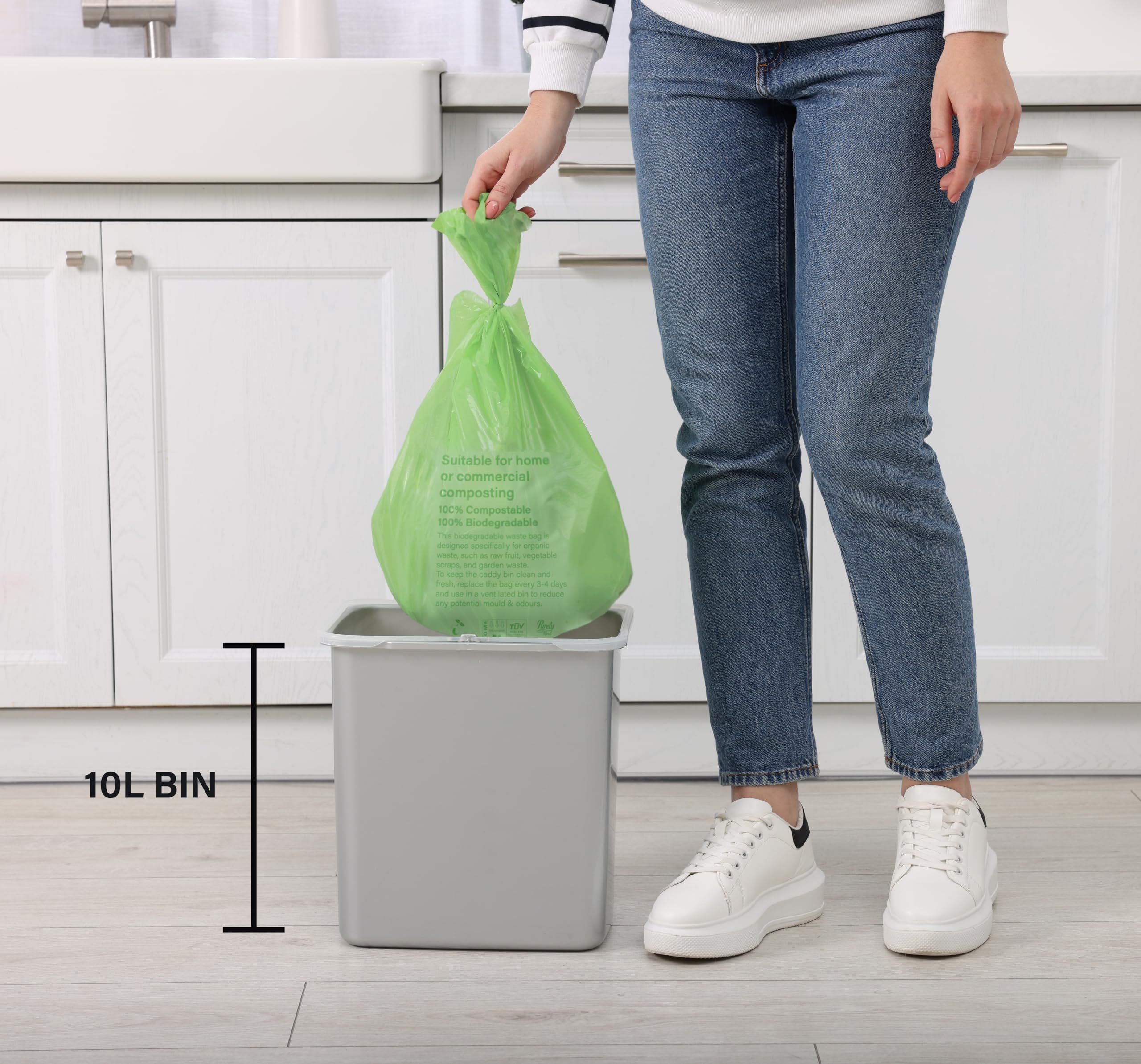 Blake & White Purely Kind Compostable Food Waste Bags - 10L Capacity, 24 Count | Plant-Based