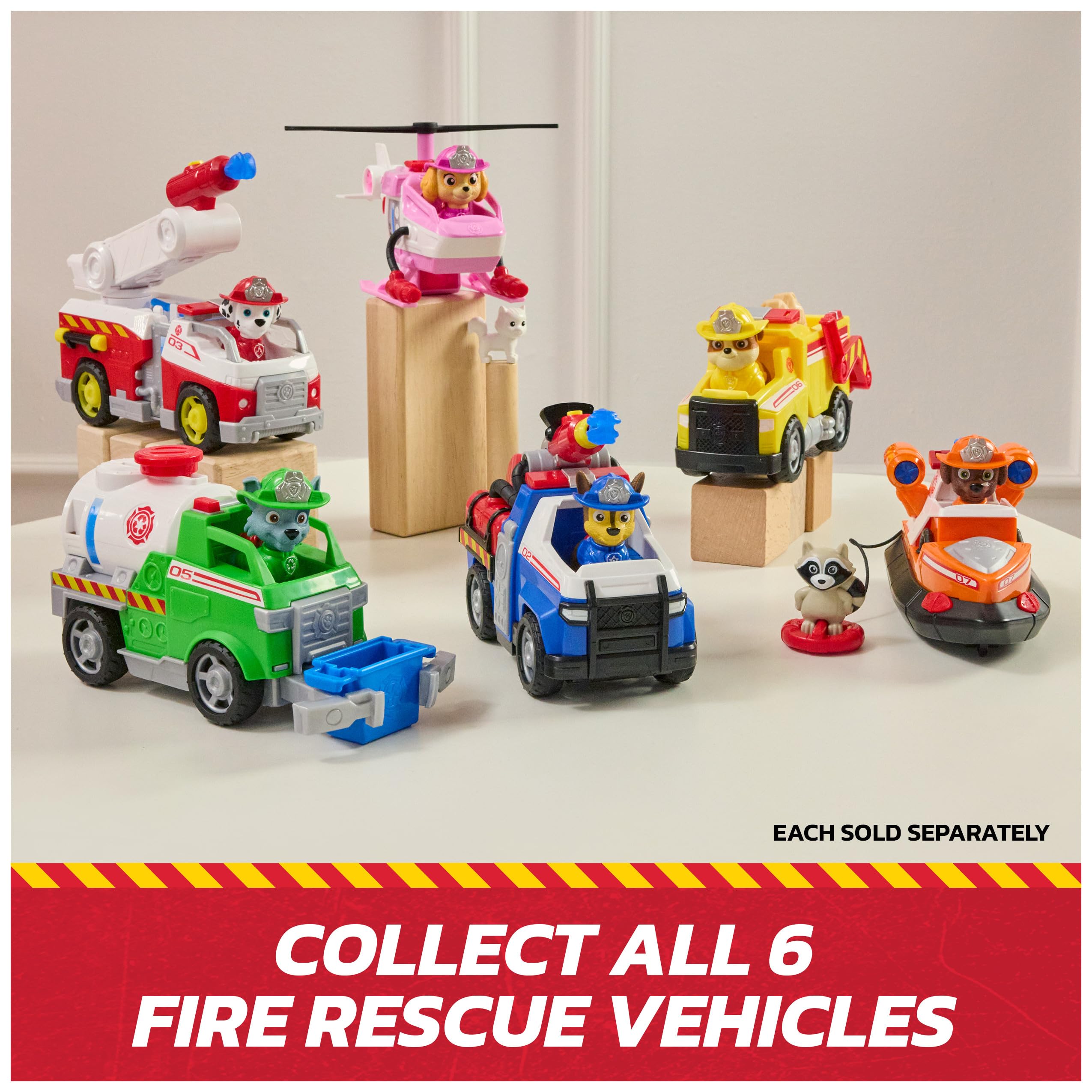 Paw Patrol Chase Rescue Fire Cruiser Truck with Figure, Launcher, and 2 Projectiles | Ages 3+ 7