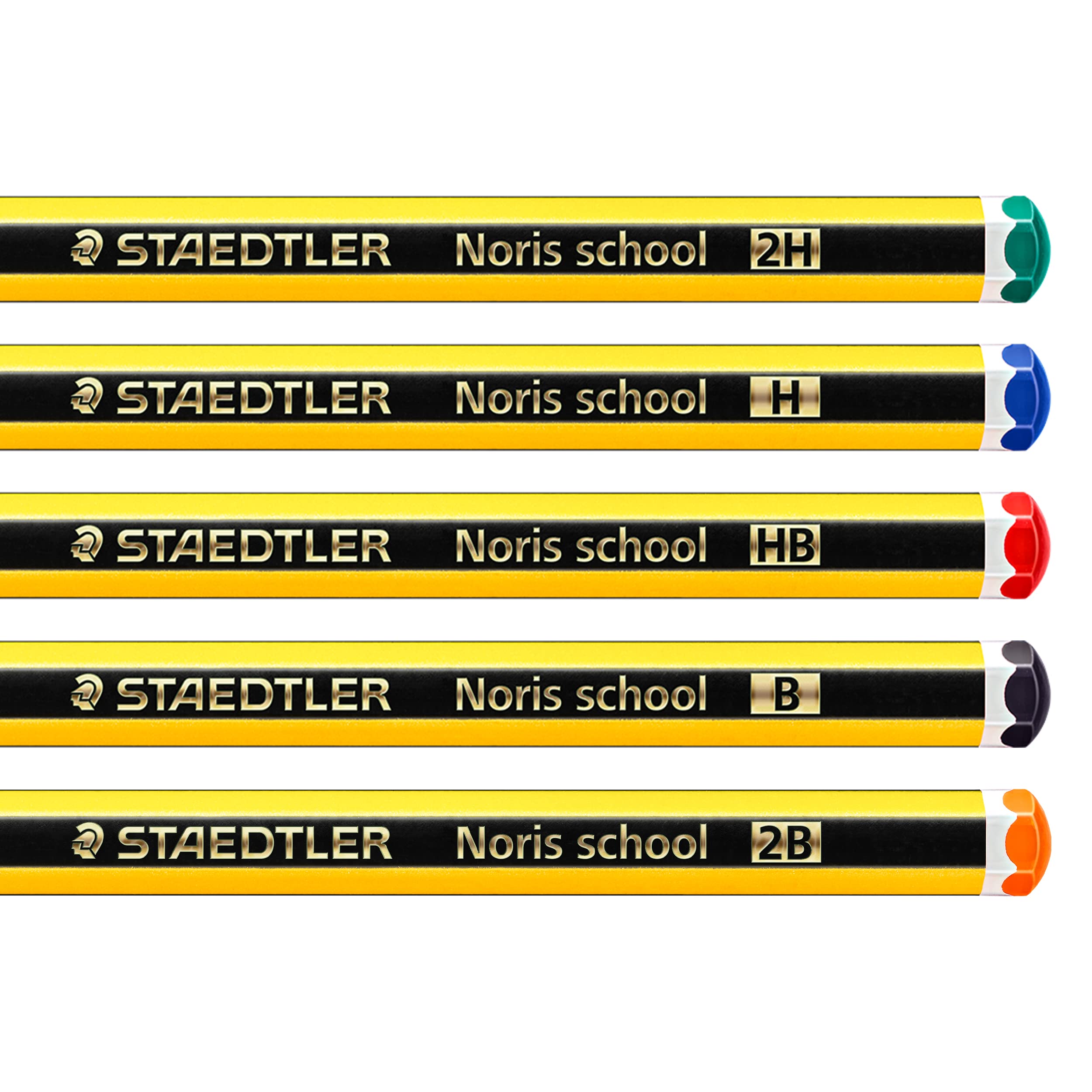 STAEDTLER Noris School Graphite Pencils 121-S BK5D - Assorted Degrees (2B, B, HB, H, 2H) | Pack of 5 2