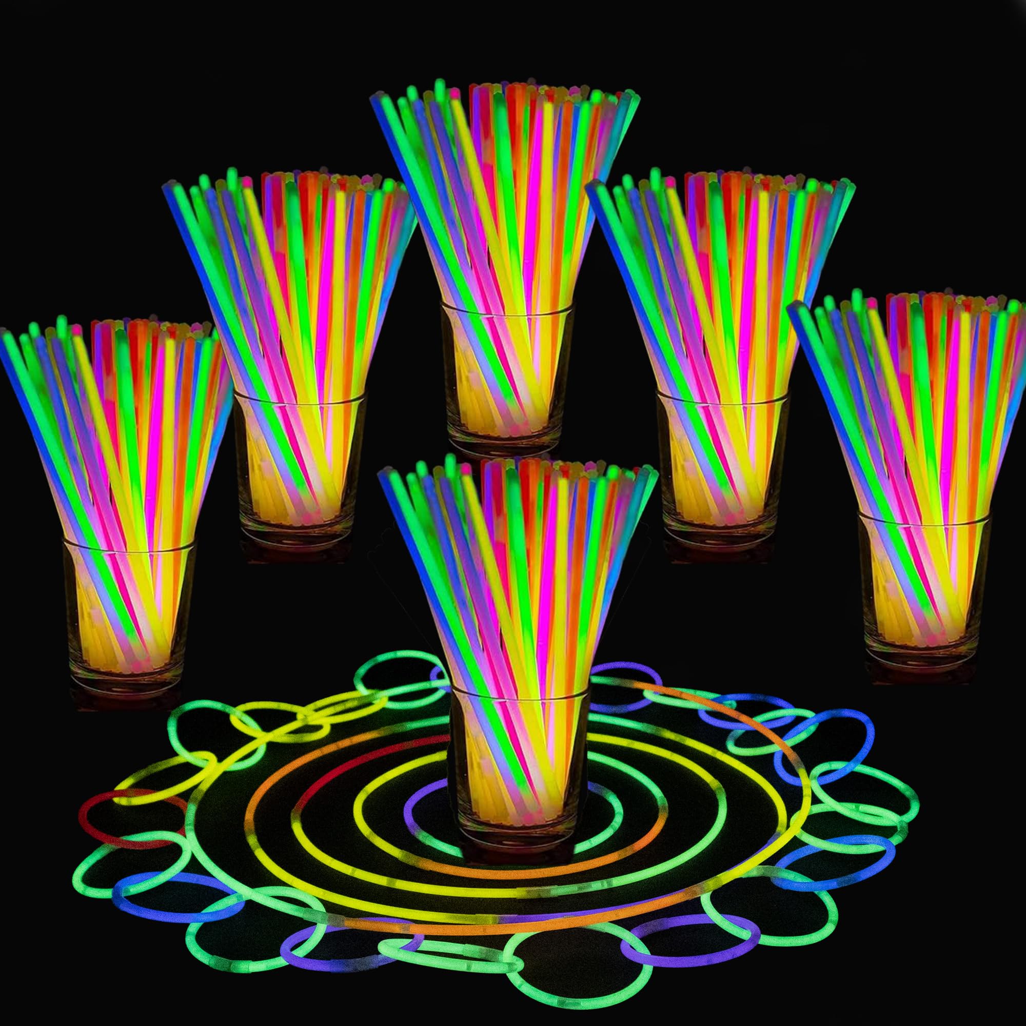 SHATCHI Glow Sticks Pack - 400Pcs Neon Glowsticks | Unisex Children