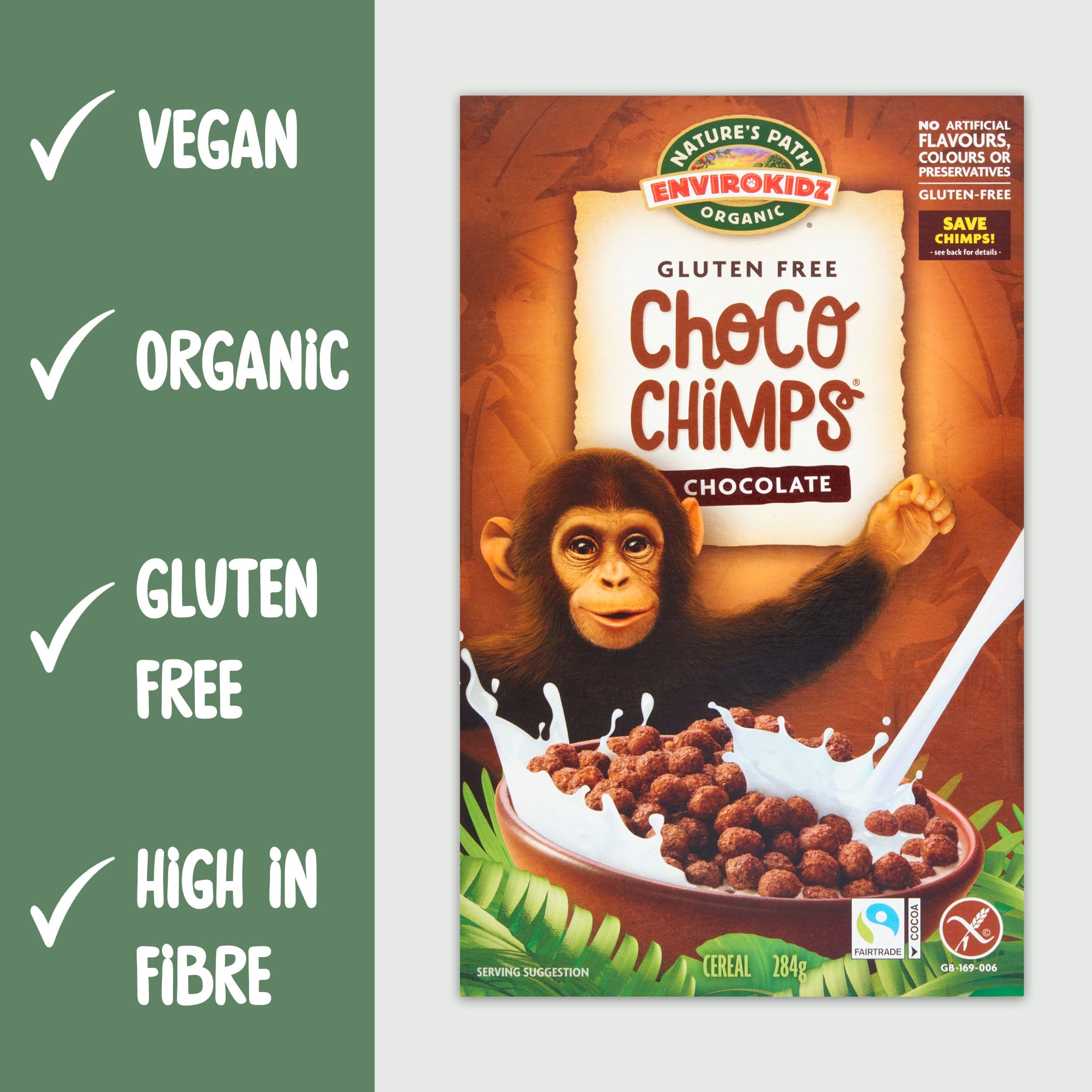 Nature's Path EnviroKidz Chocolate Corn Balls Cereal - Gluten Free, Organic | 4 Pack of 284g