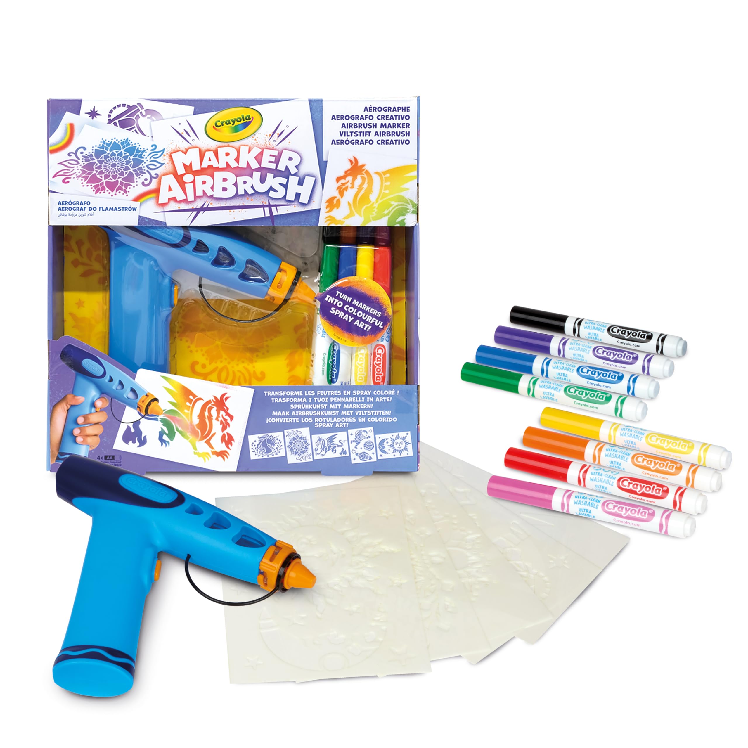 CRAYOLA Marker Airbrush | Turn Markers into Colourful Spray Art! | Includes 1