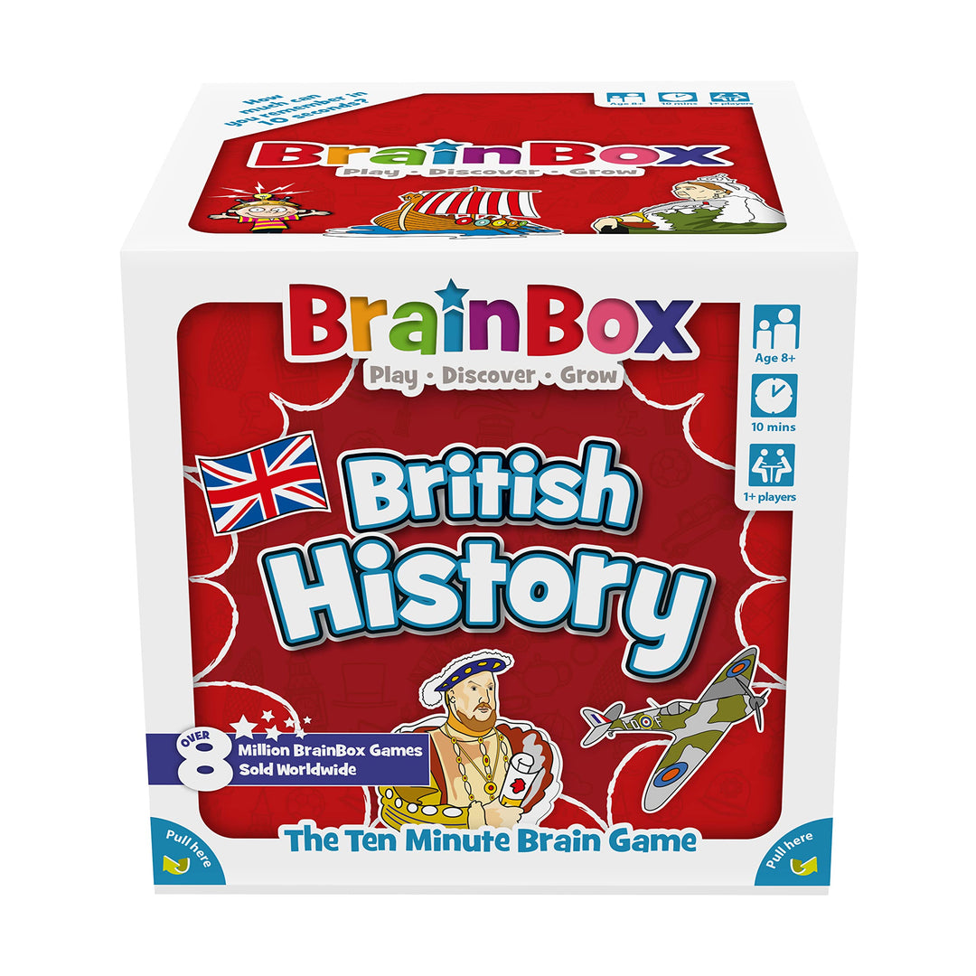 Brainbox British History Card Game - 54 Cards, 432 Questions, Ages 8+
