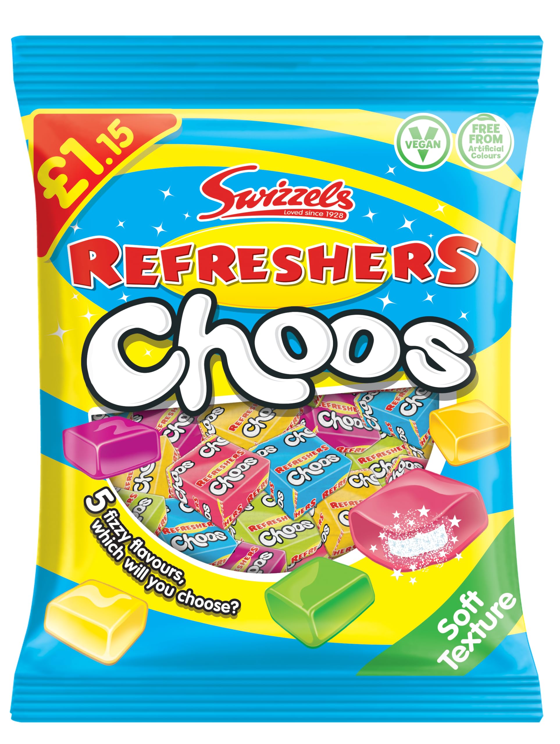 Swizzels Refreshers Choos - Fizzy Fruit Chewy Sweets | 115g Bag