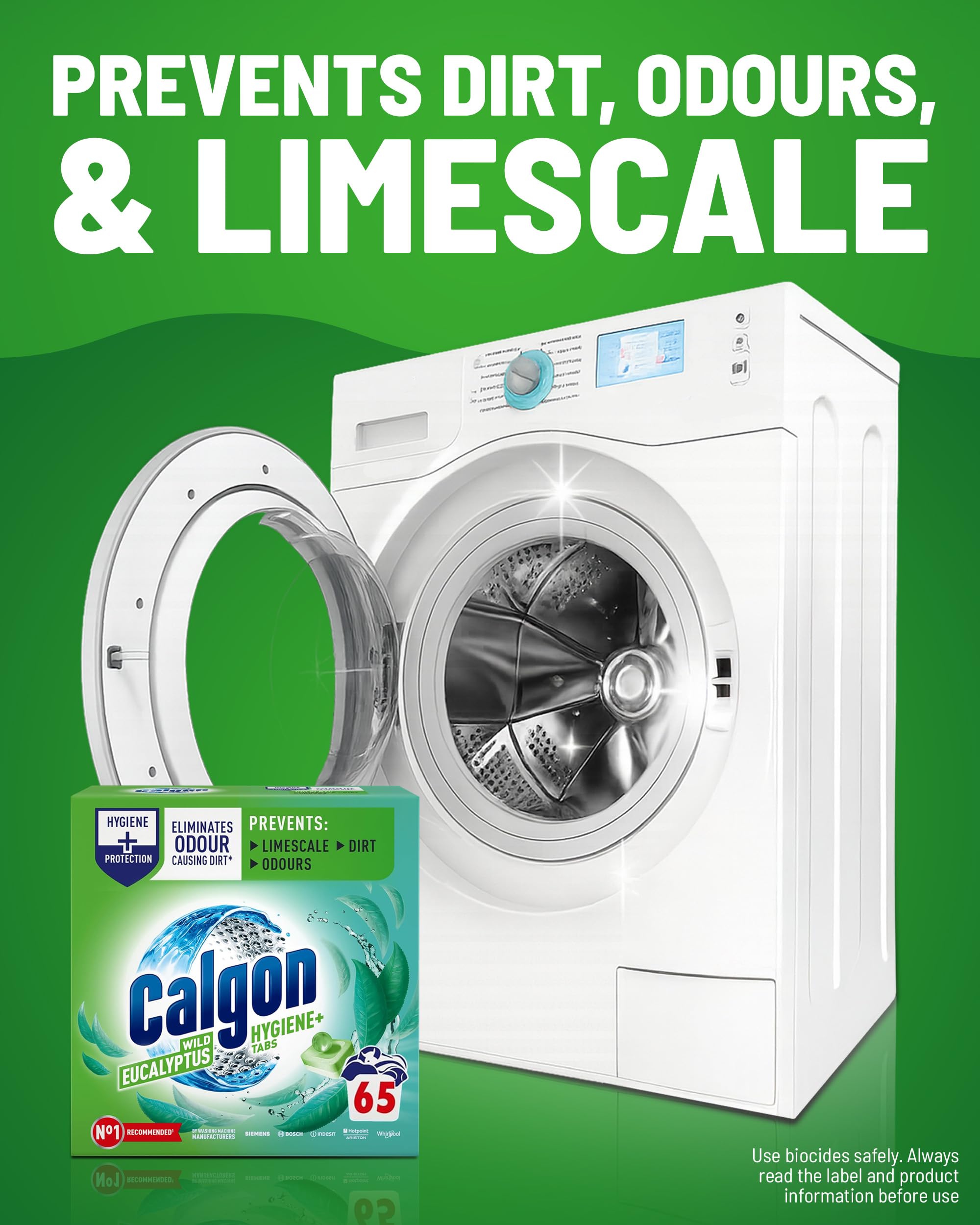 Calgon Hygiene Plus Washing Machine Cleaner & Limescale Remover Tablets - 65 Count 3