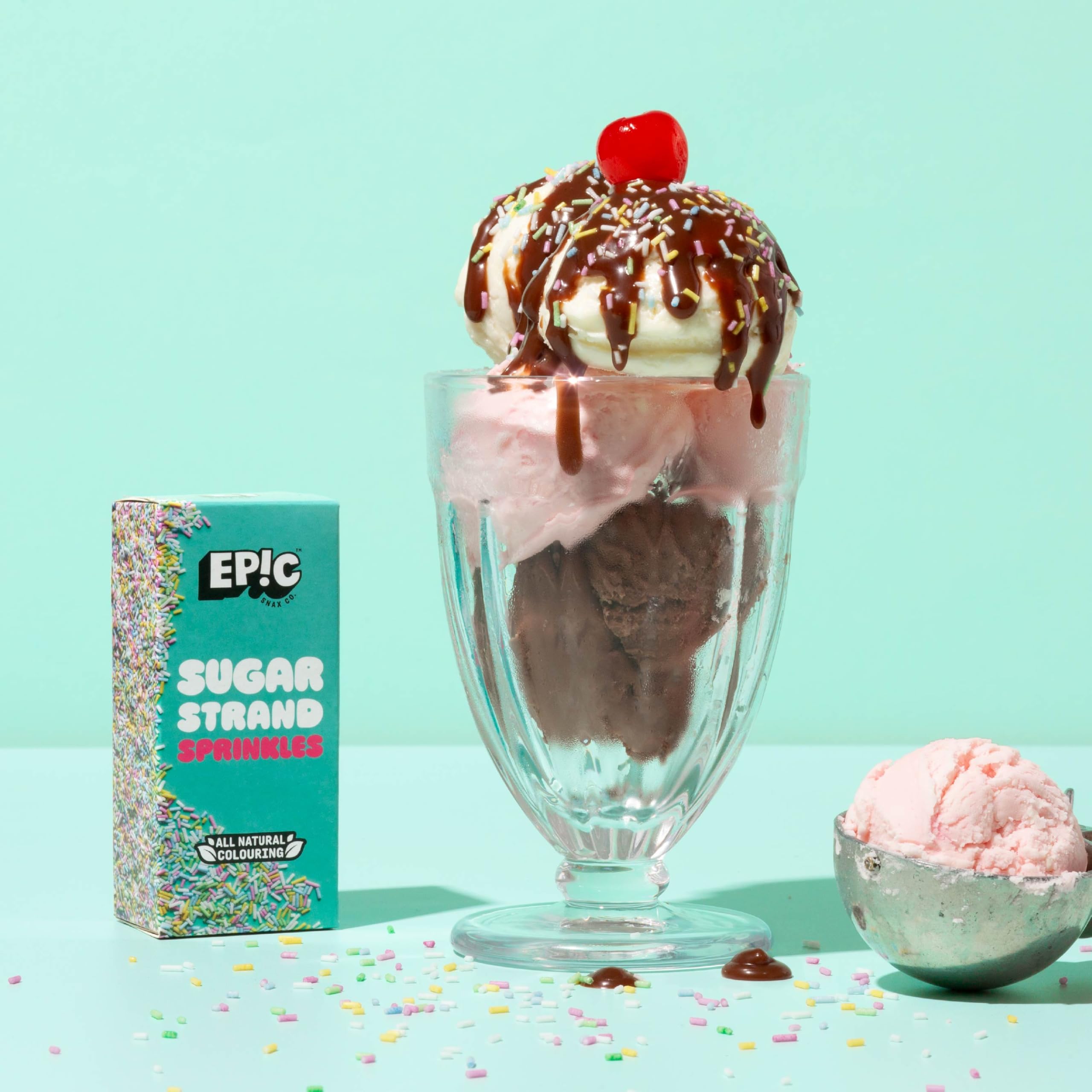 EPIC SNAX CO Sugar Strands Sprinkle Toppers - Classic Rainbow Sprinkles for Baking & Dessert Decorations 11