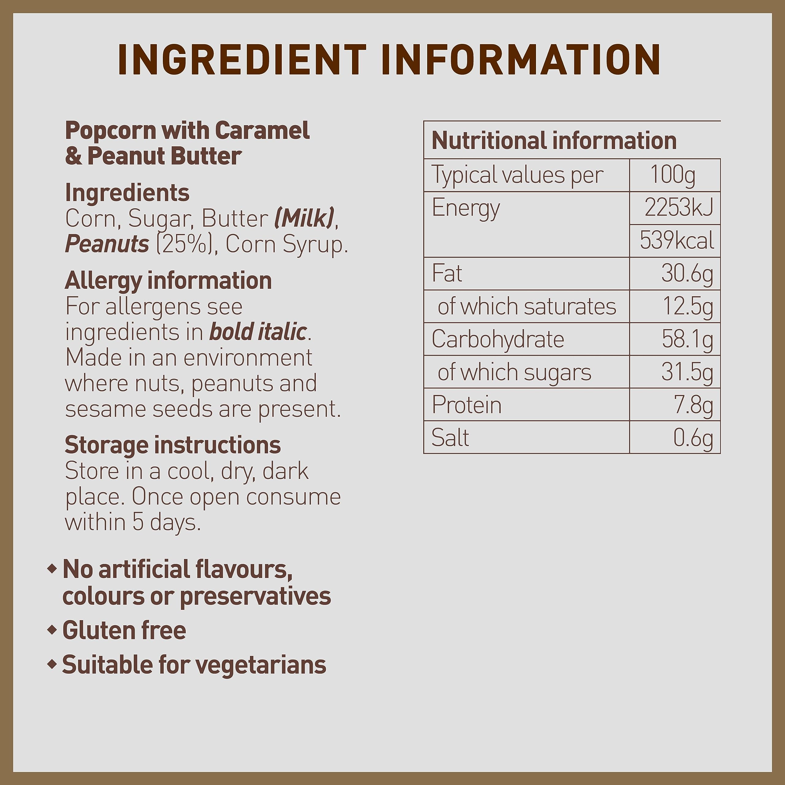 Joe & Seph's Peanut Butter Popcorn Snack (1 x 32g) - Handmade in UK, 1 Star Great Taste Award 8