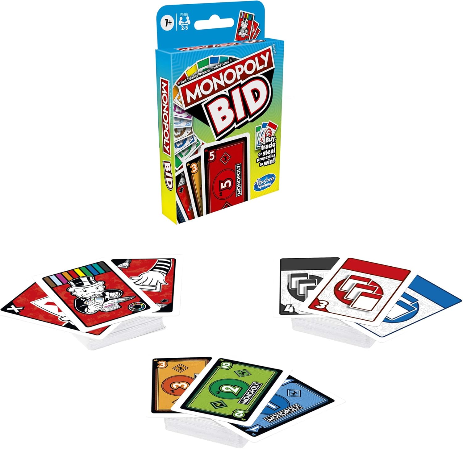 Monopoly Bid Game by Hasbro Gaming - Fast-Playing Card Game for Families & Kids 3