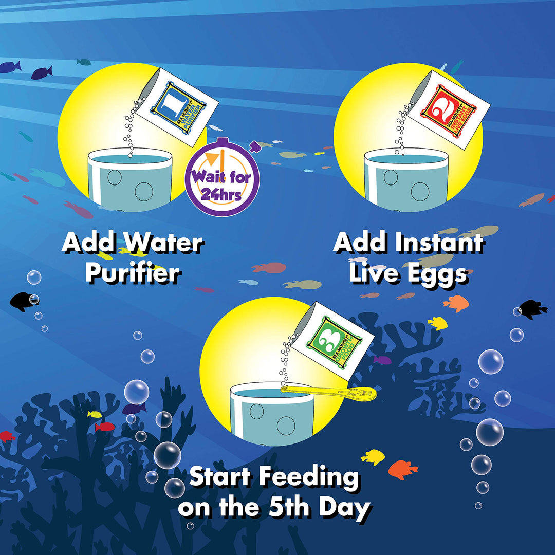 Sea Monkeys Mystery Egg Refill Kit - Live Brine Shrimp Science Experiment for Kids 6+