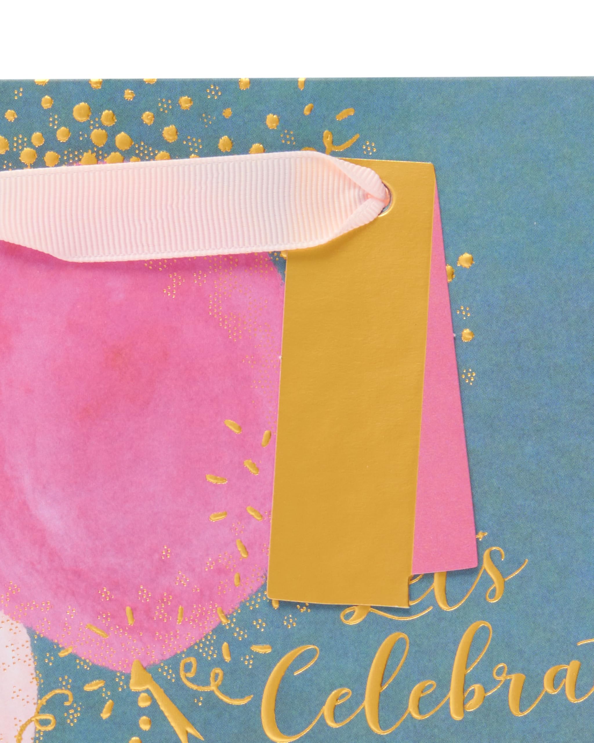 UK Greetings Celebratory Balloon Gift Bag for Her | Medium Size | Foil Finish | 19cm x 22.9cm x 8.9cm