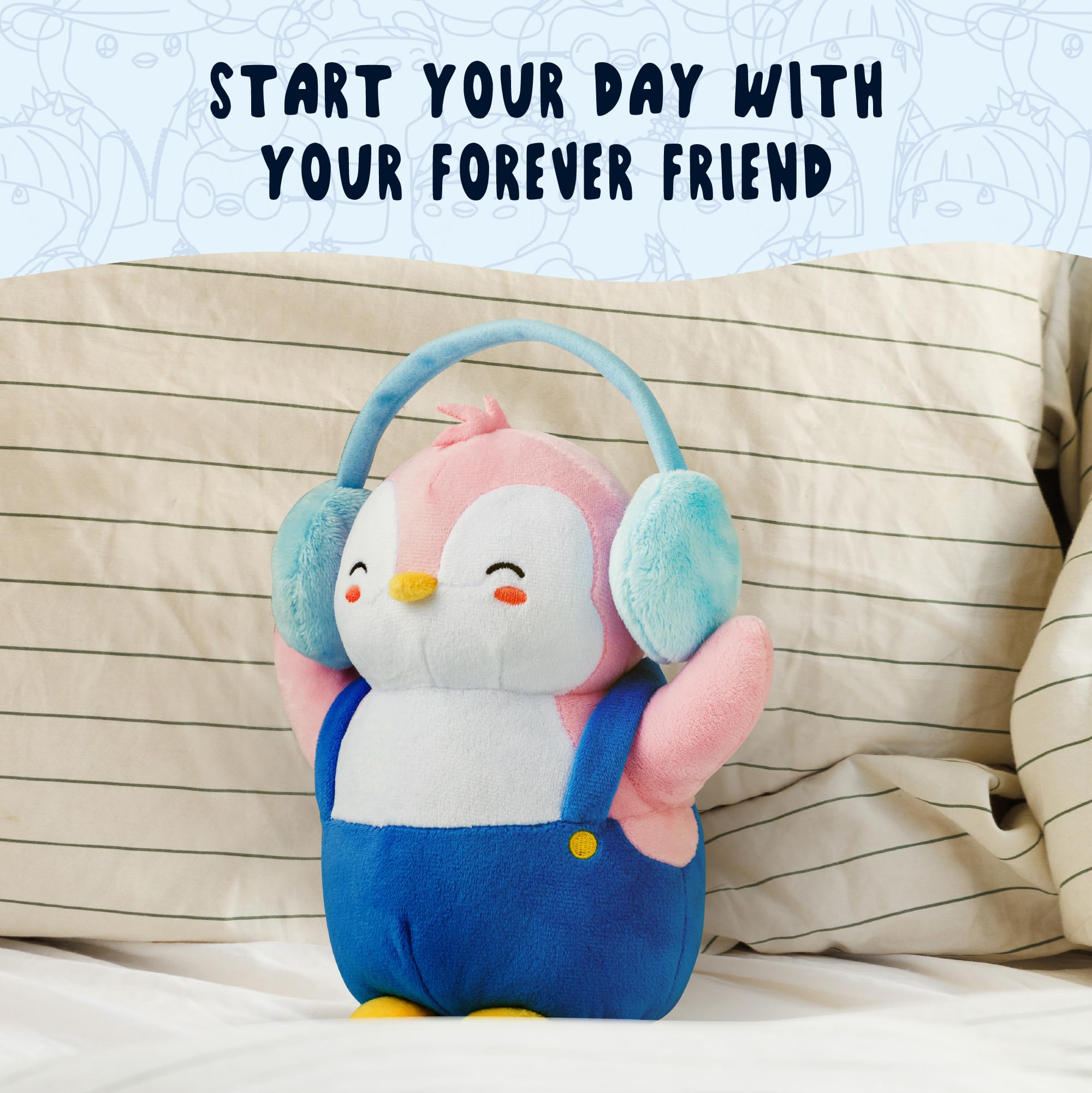 Pudgy Penguins Plush Buddy with Earmuffs - 20cm Soft Stuffed Animal Toy 11