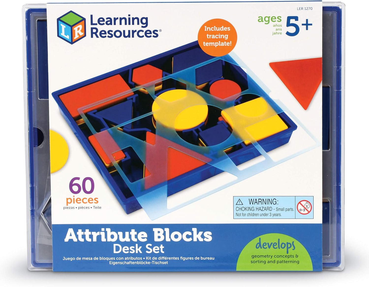 Learning Resources Attribute Blocks Set - Educational Math Playset for Ages 5-9 6