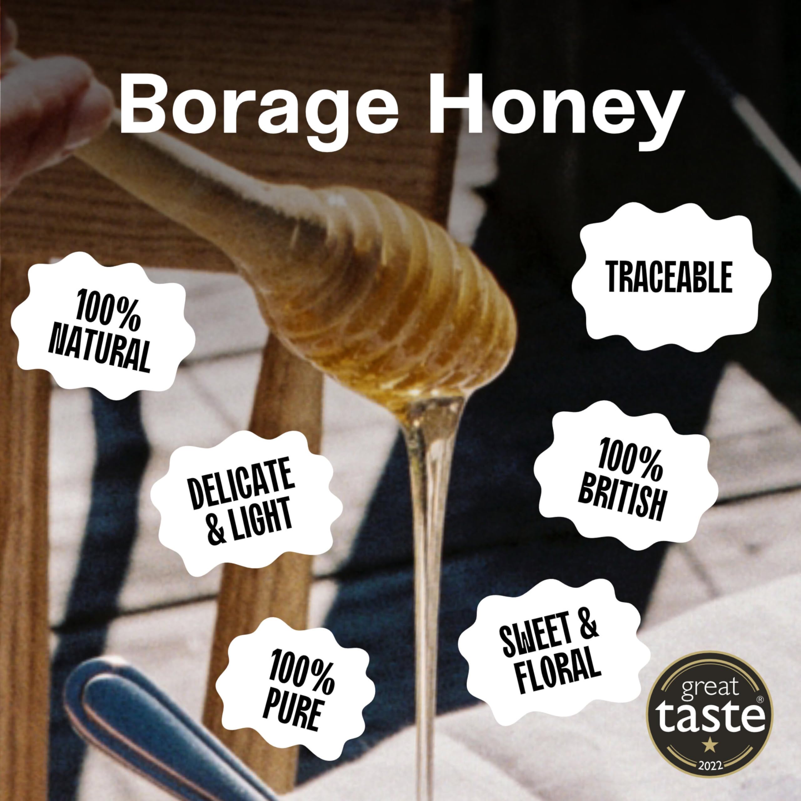 Black Bee Honey Starflower Honey Pure British Borage Light Sweet & Floral 227g