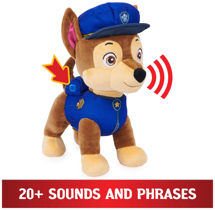 PAW Patrol Talking Chase Interactive Plush Toy - 30.5 cm with Sounds, Phrases & Wagging Tail