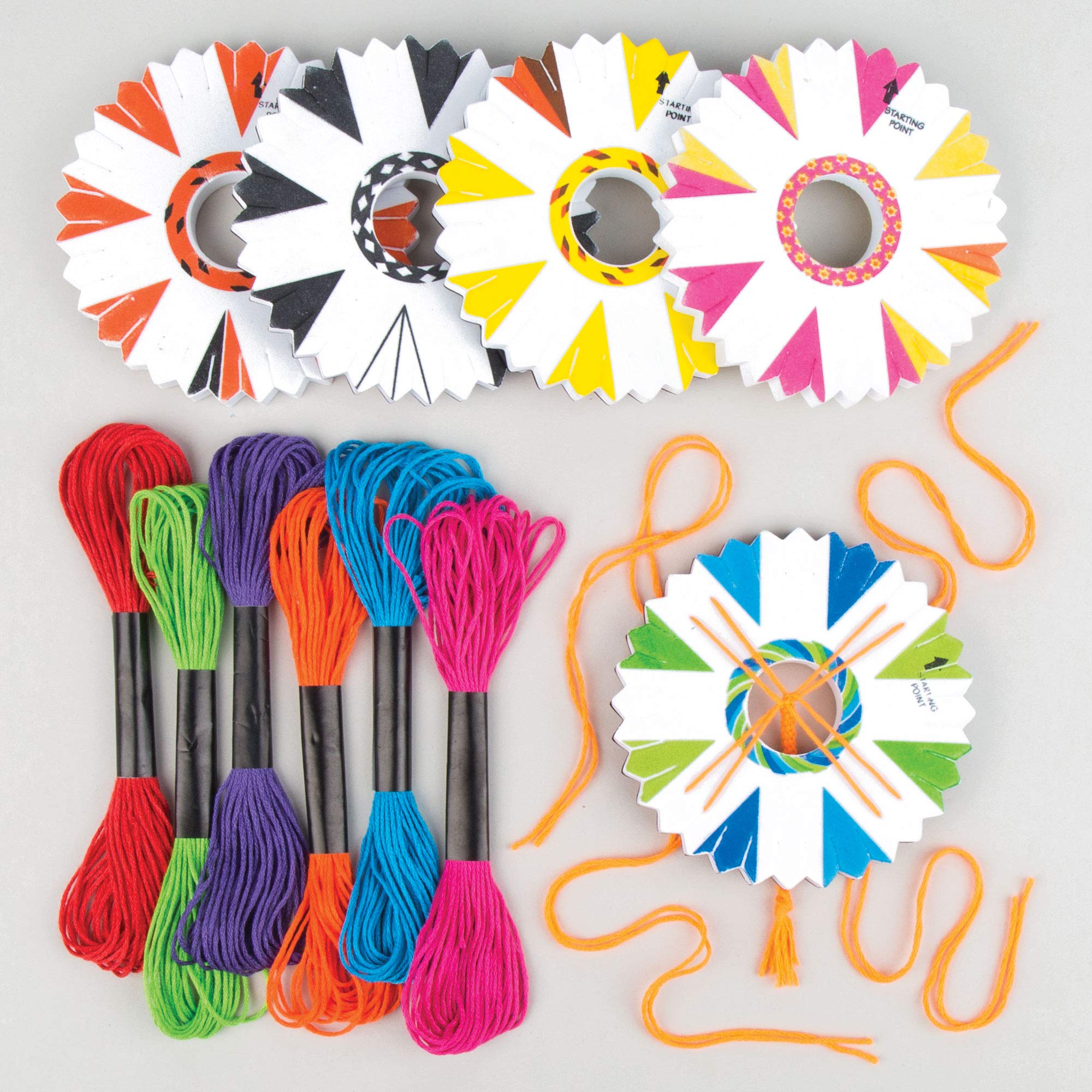 Baker Ross Make Your Own Braided Friendship Bracelets Kit - 4 Pack | Ages 8+ | Foam & Thread 1