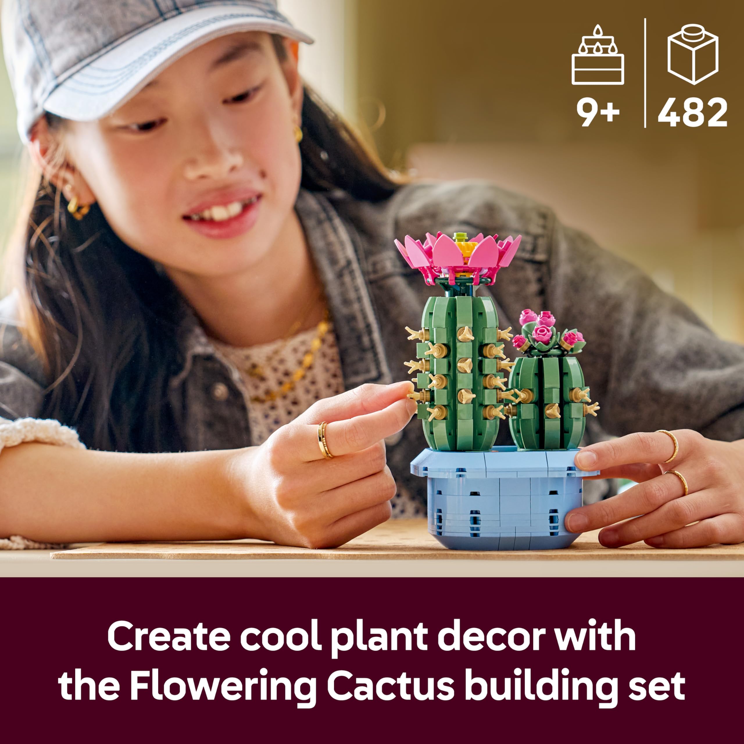 LEGO Botanicals Flowering Cactus Building Set 11509 - 482 Pieces | Ages 9+ | Multicolor