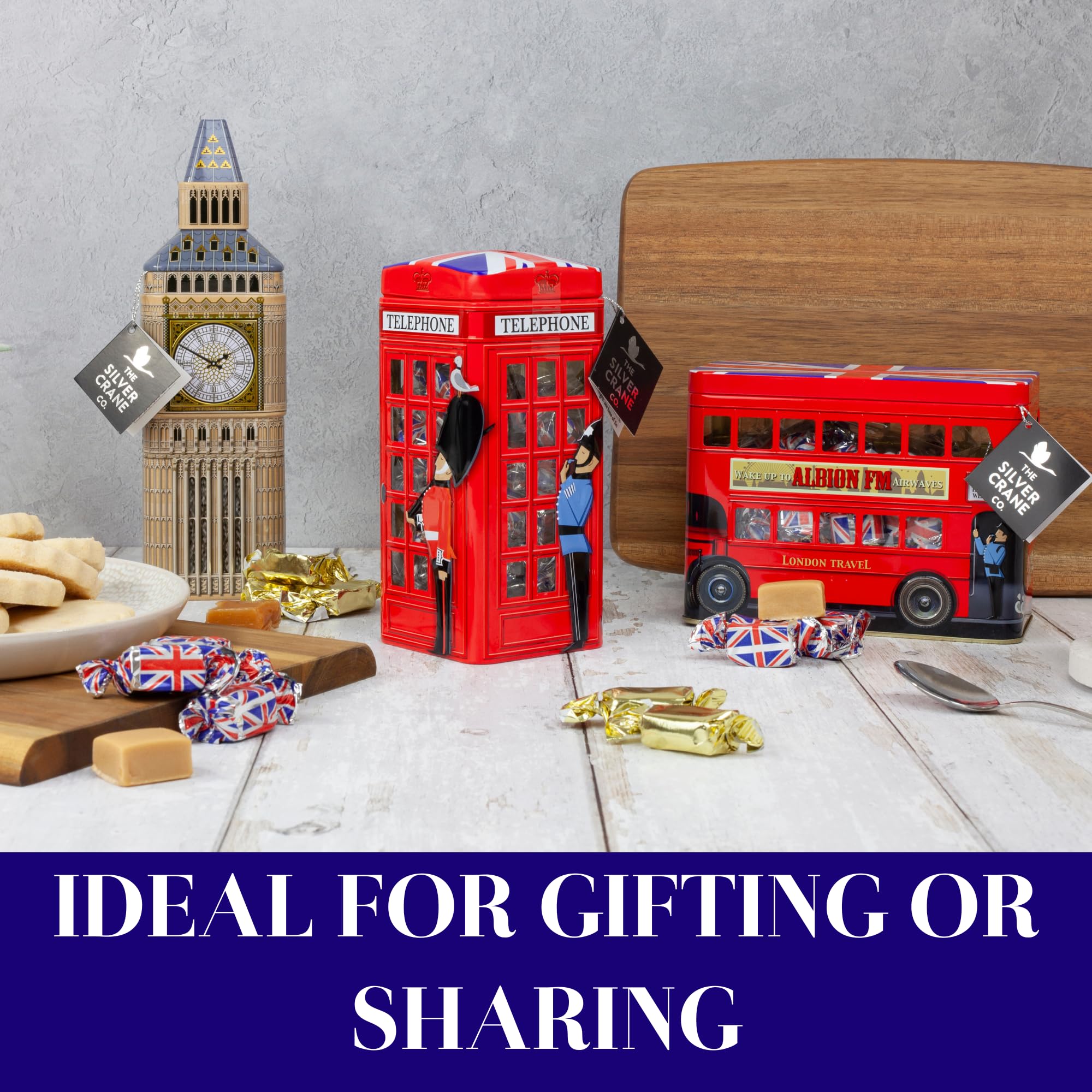 The Silver Crane Co. British Phone Box Souvenir Tin with Vanilla Fudge - 200g Christmas Gift 4