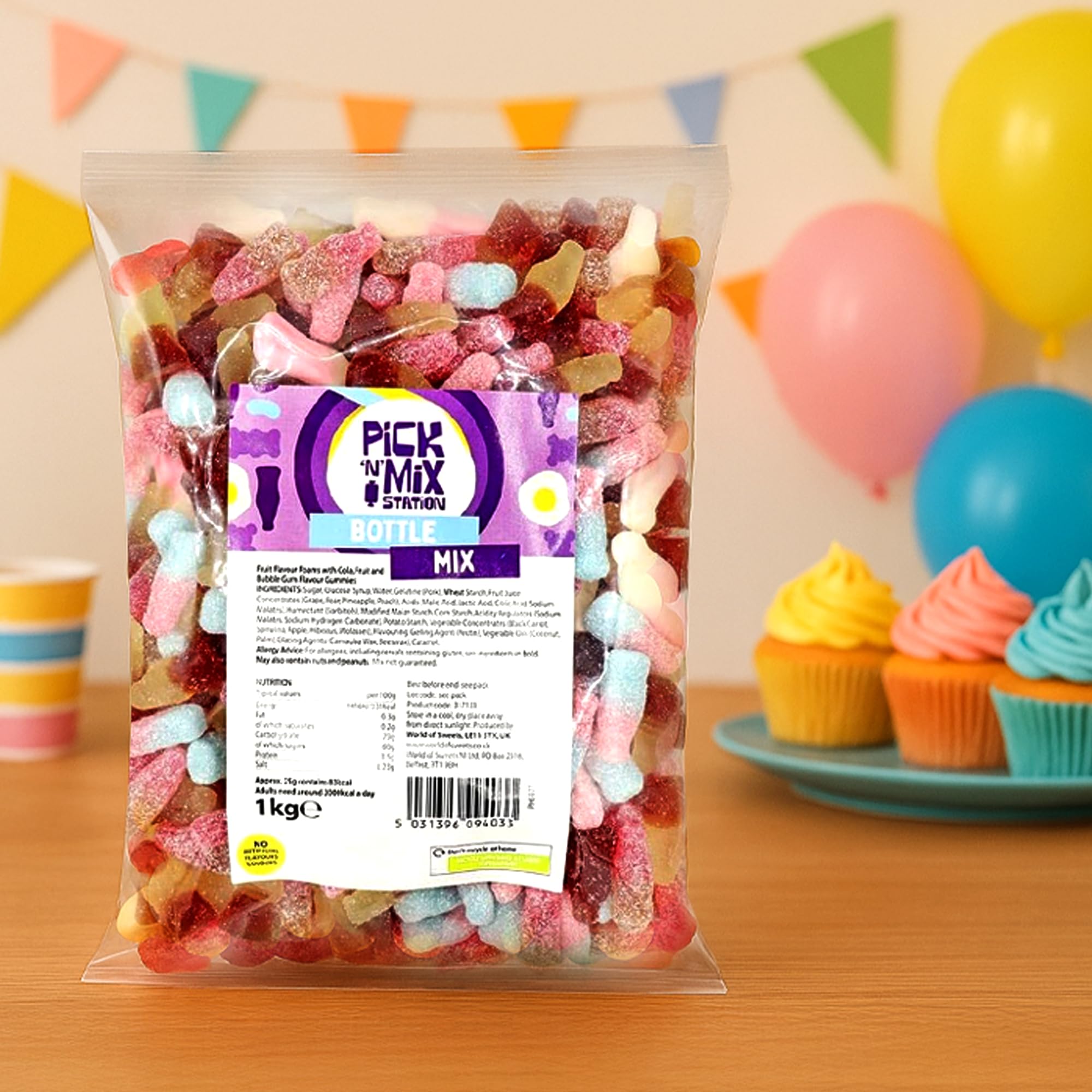 Bonds of London Pick 'n' Mix Station Bottle Mix Large Retro Chewy Sweets 1 kg 10