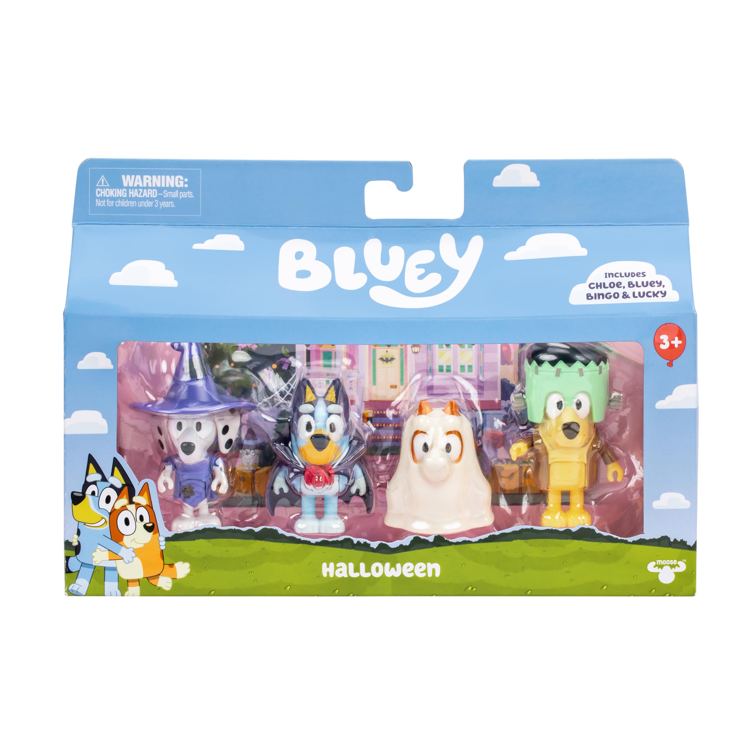 Bluey Halloween Figure 4-Pack - 2.5 Inch Poseable Figures of Bluey, Bingo, Chloe, Lucky | Multicolor 1
