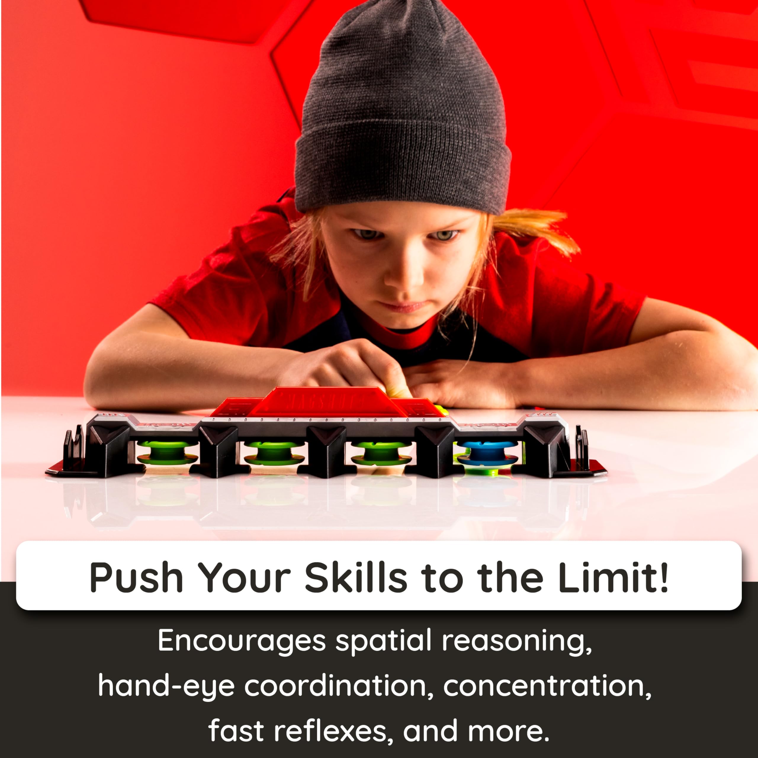 Fat Brain Toys Magshuto Knockout Rail Head-to-Head Launcher Game 4