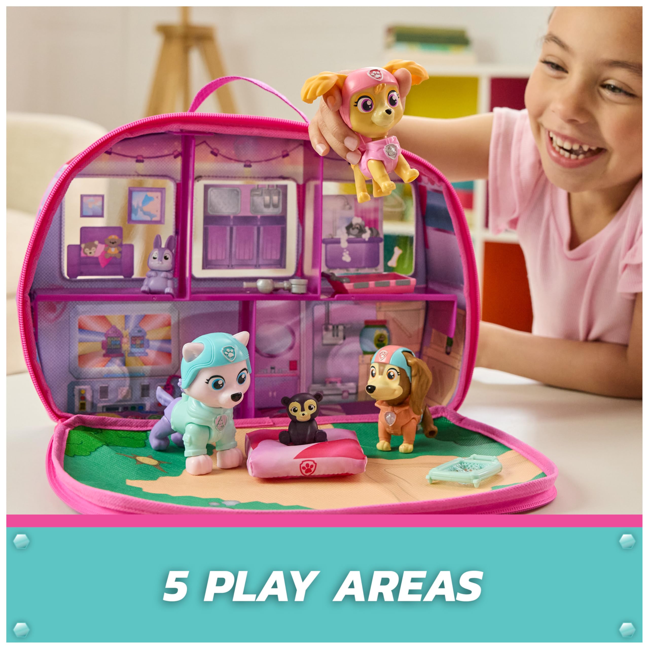 PAW Patrol Skye's World Pupcation Rescue Set - Playset with Skye, Everest, Liberty & Animal Figures 13