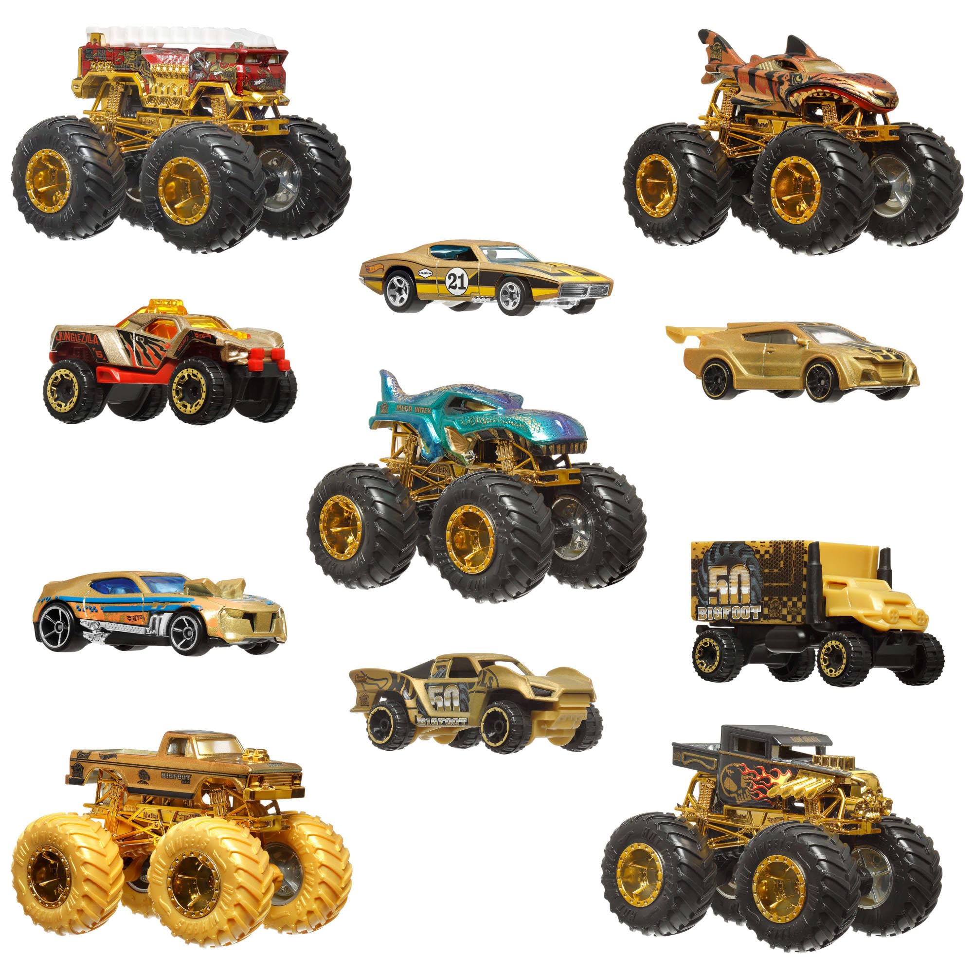 Hot Wheels Monster Trucks Trophy Champions Collection (11 Pcs) | 5 Monster Trucks & 6 Die-Cast Cars | 3Y+ 4