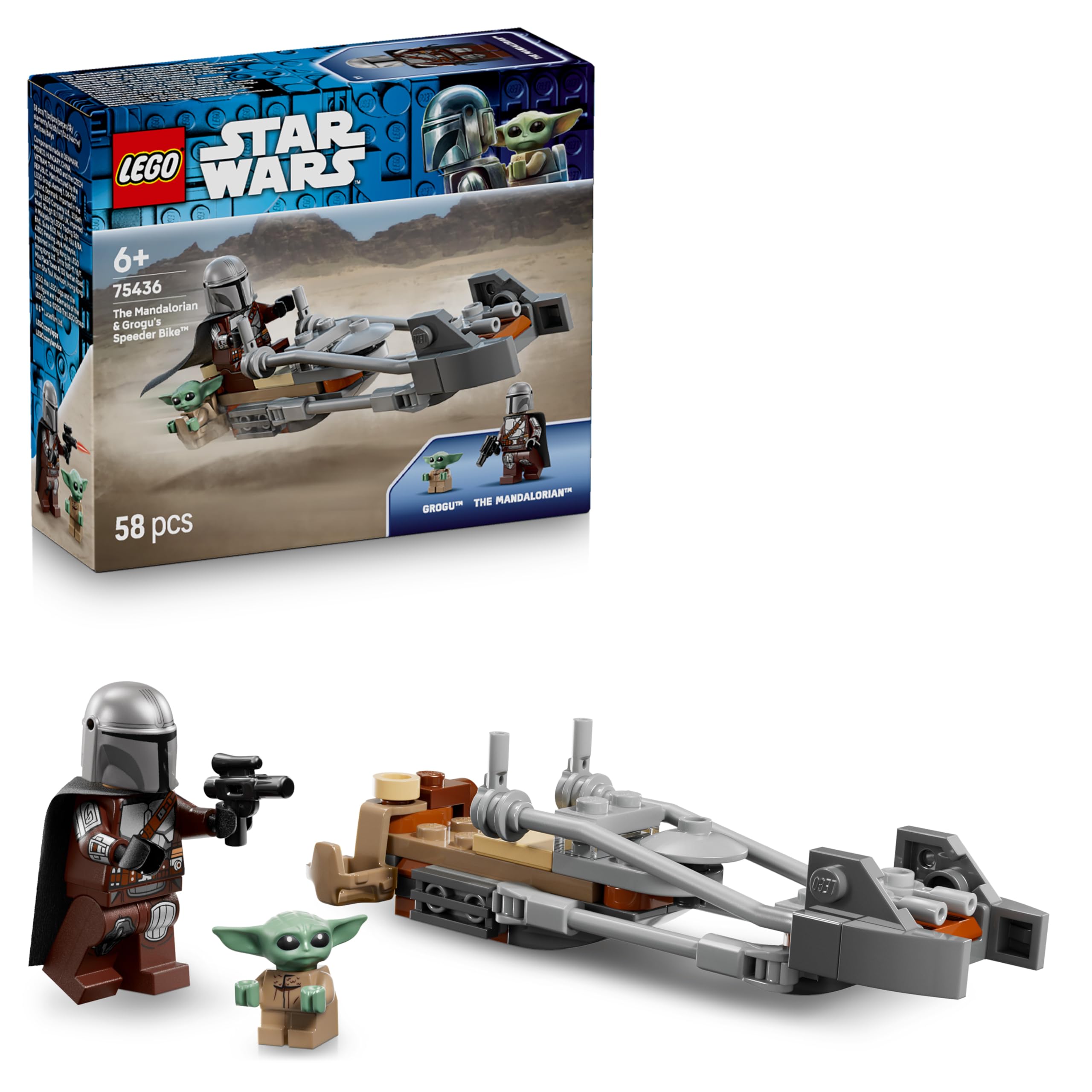LEGO Star Wars 75436 The Mandalorian & Grogu's Speeder Bike Building Set | Ages 6+ 1