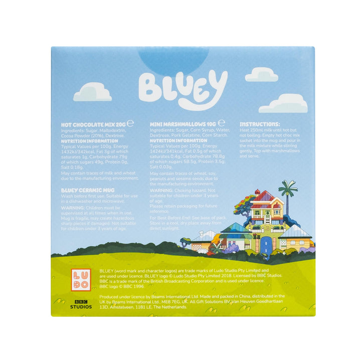 Beams International - Bluey Hot Chocolate Gift Set with Mug Featuring Bluey & Bingo