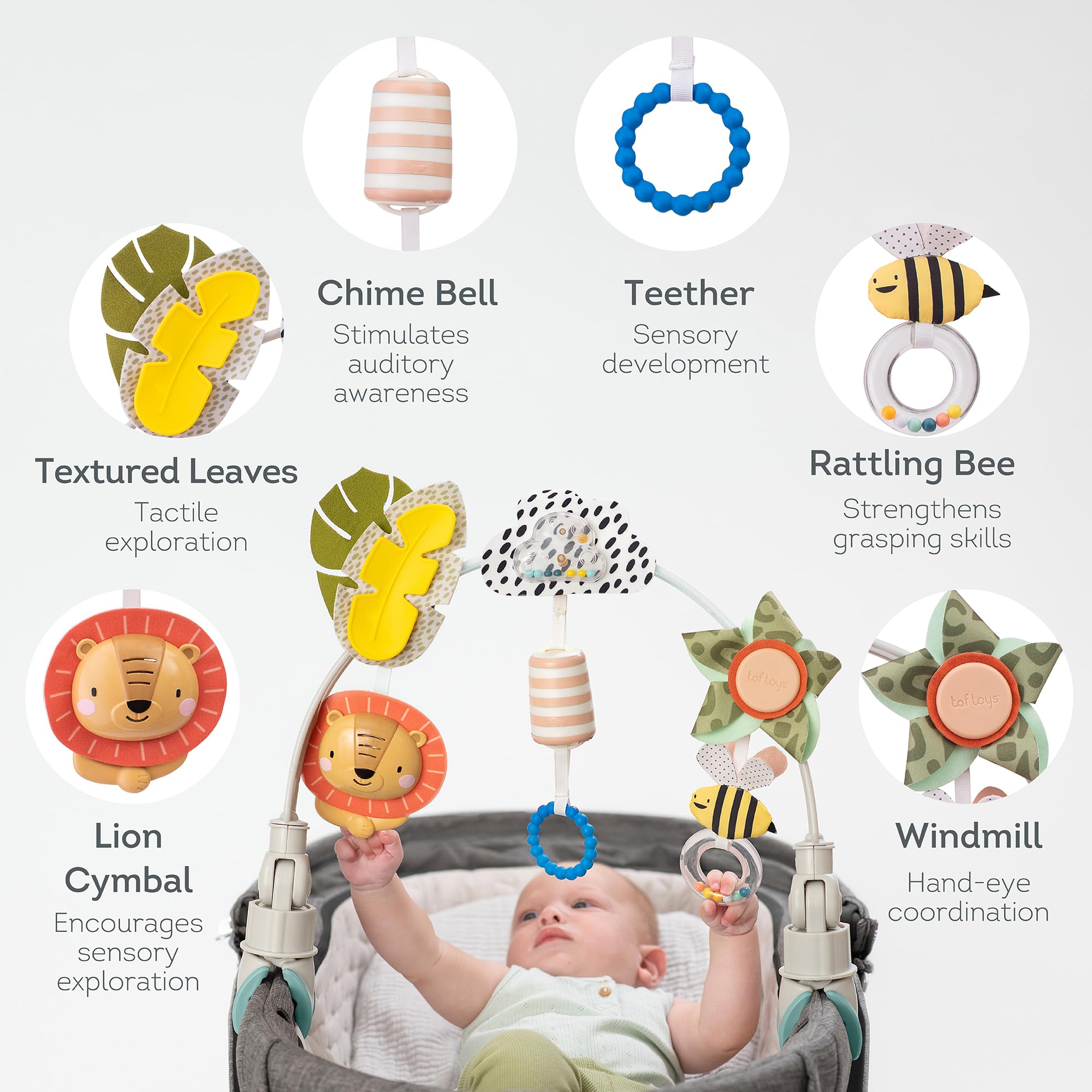 Taf Toys Savannah Adventures Arch - Activity Travel Toy for Strollers & Prams | Unisex Baby 2