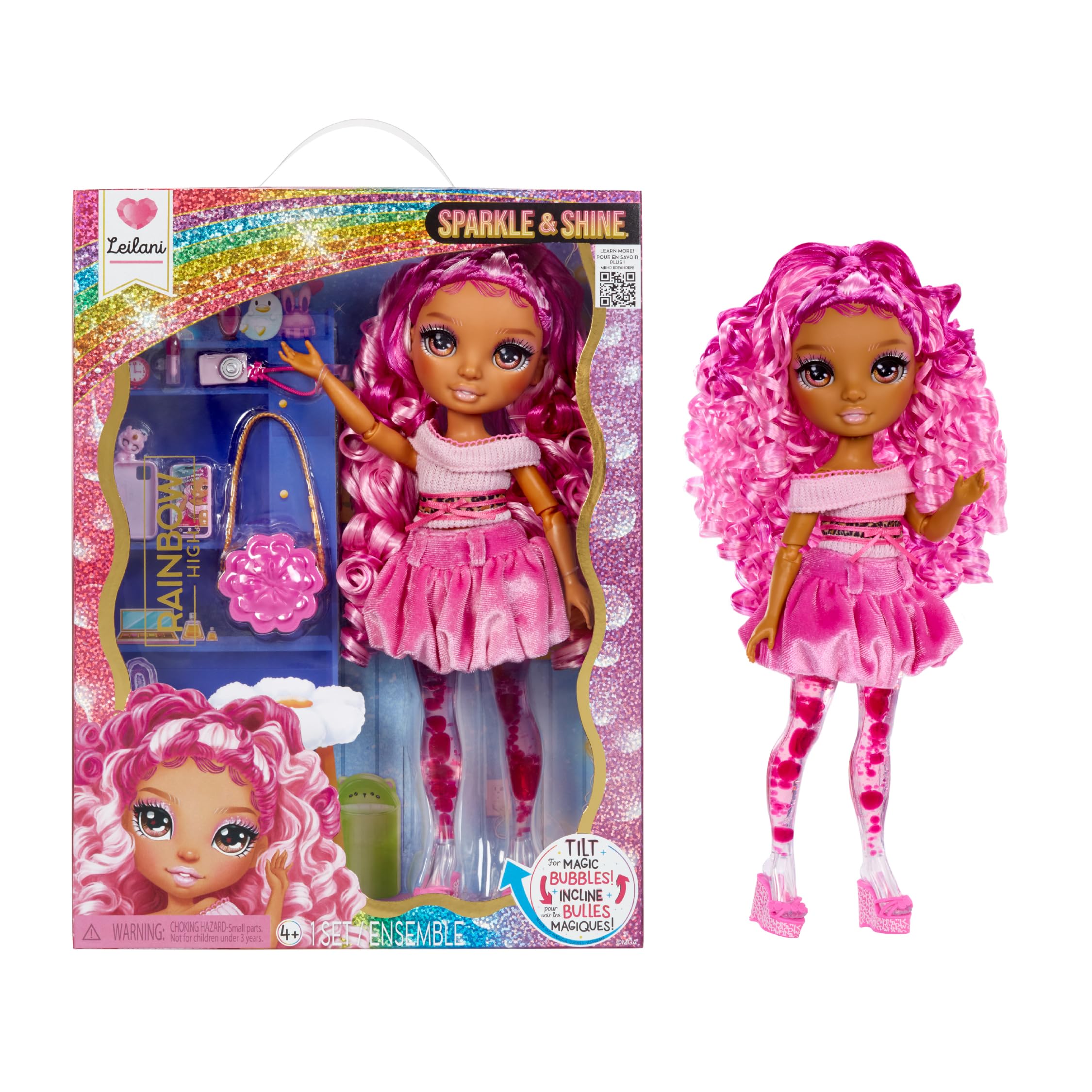 Rainbow High Leilani Sparkle & Shine Fashion Doll with Magic Bubbles in Legs 1