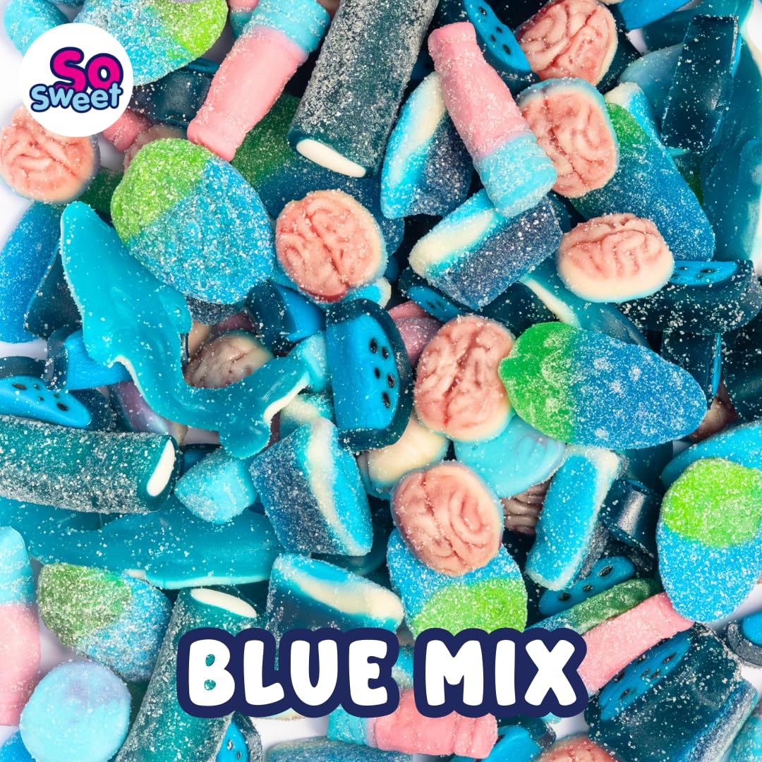 SoSweet Blue Sweet Mix – 1kg Fruity Blue-Themed Pick & Mix Sweets for Parties, Baby Showers & Events