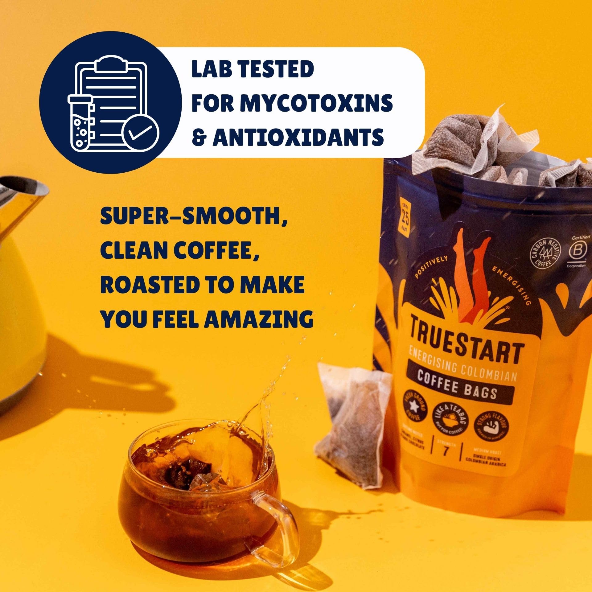 TRUESTART Super Blend Strong Instant Coffee Bags - 25 Count, Mycotoxin-Free, Antioxidant Rich | Quick Brew 3