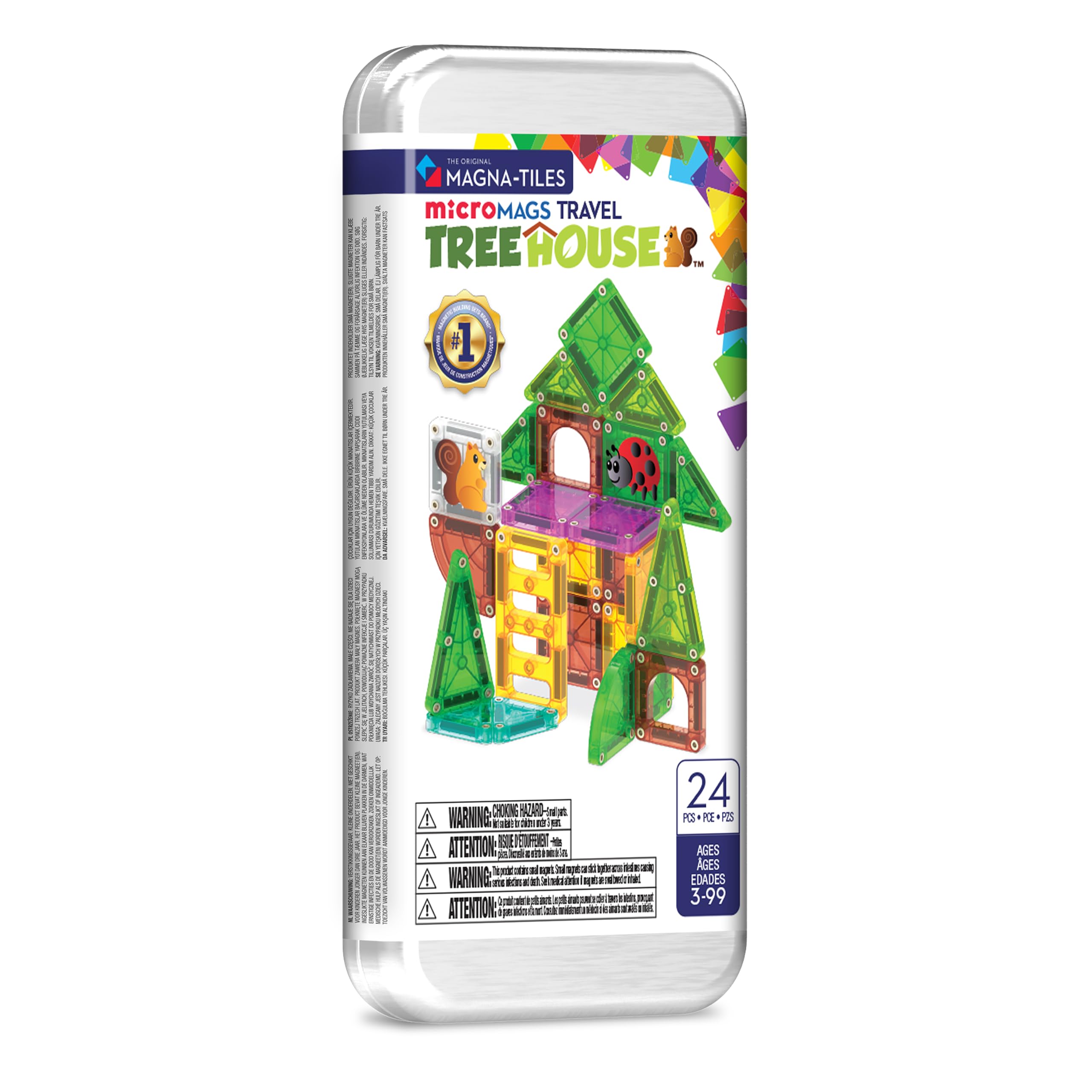 Magna-Tiles microMAGS Treehouse Travel Set - 24 Pieces | Ages 3+ | Magnetic Building