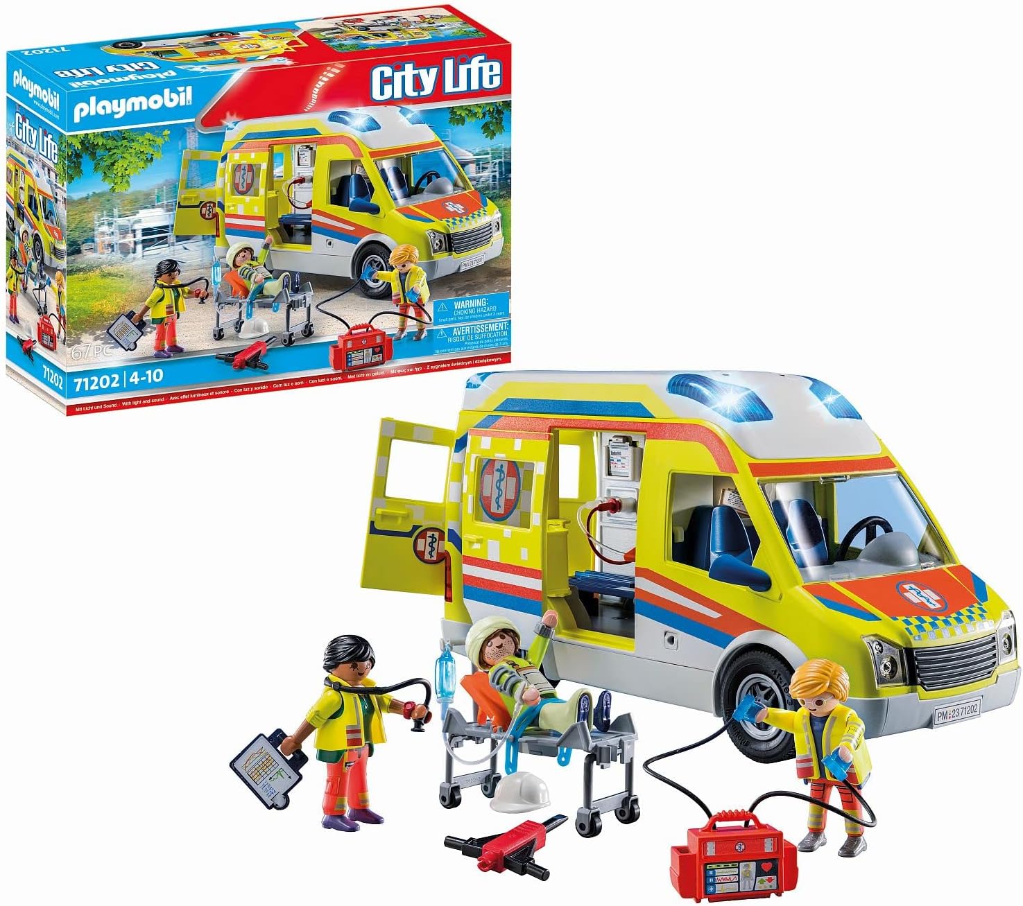 Playmobil 71202 City Life Ambulance with Lights and Sound - Role Play Toy for Ages 4+ 1