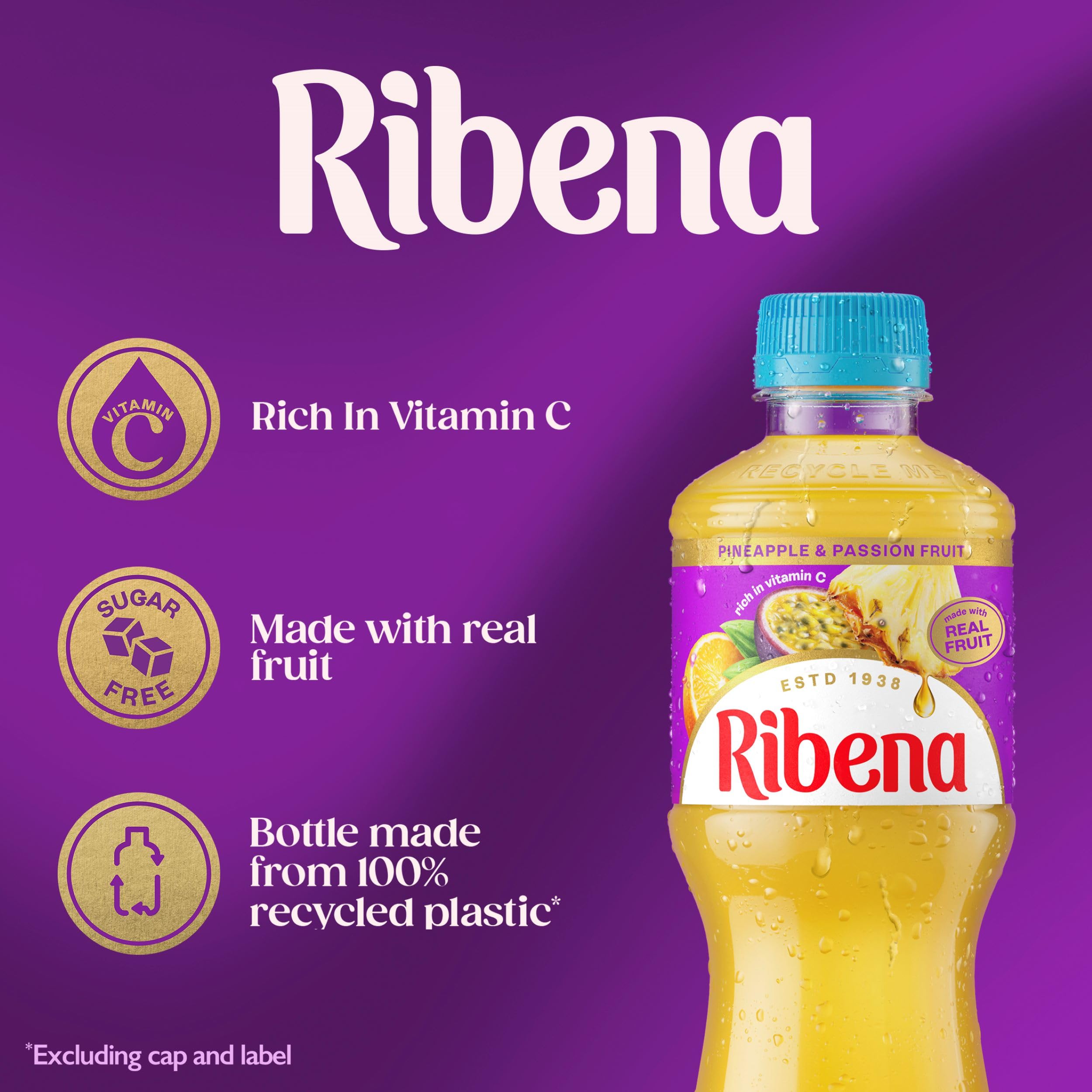 Ribena - Mango and Lime Juice Drink No Added Sugar 500ml - Multipack of 12 5