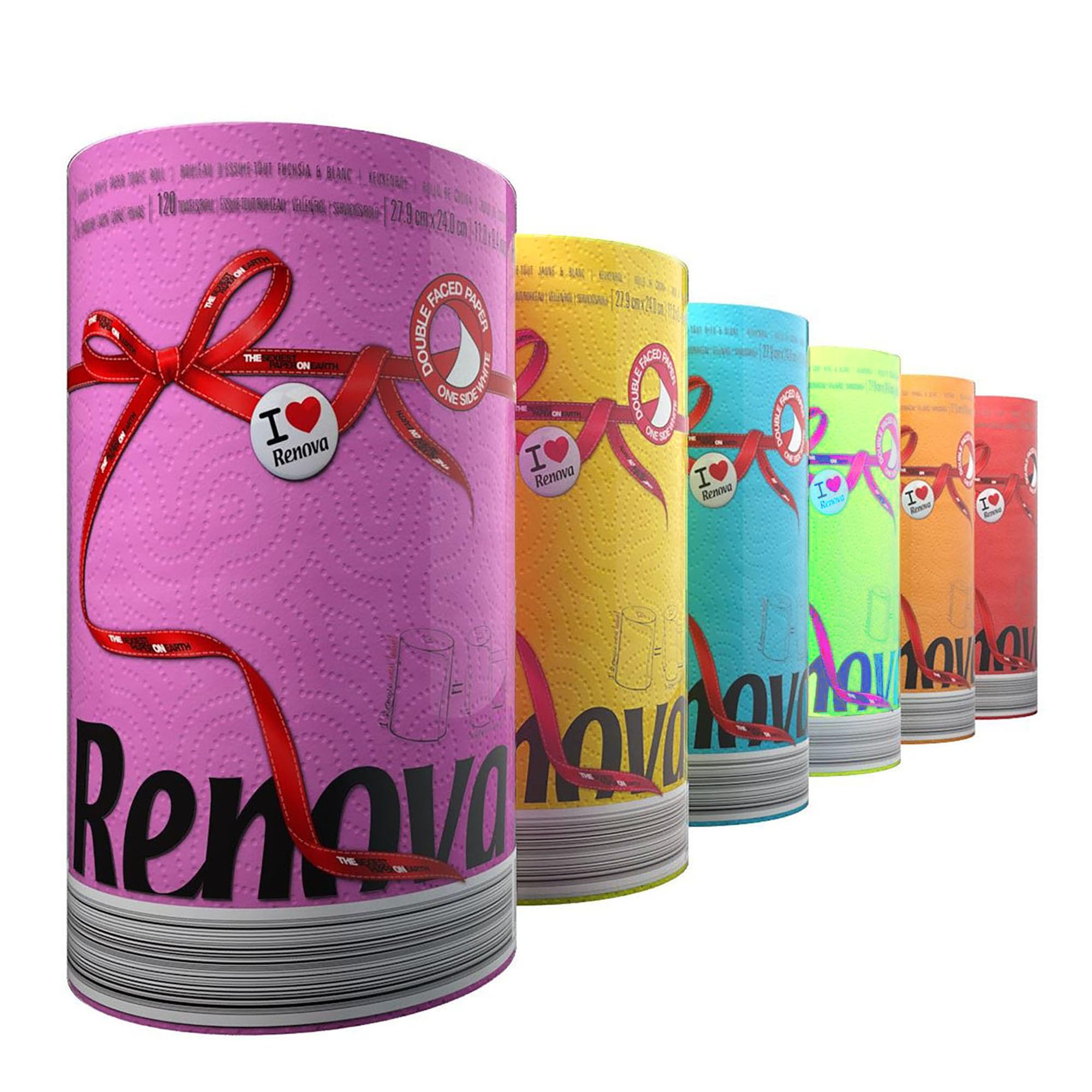 Renova Red Paper Towel 1 Roll, 2-Ply, FSC Certified, Kitchen Roll 13