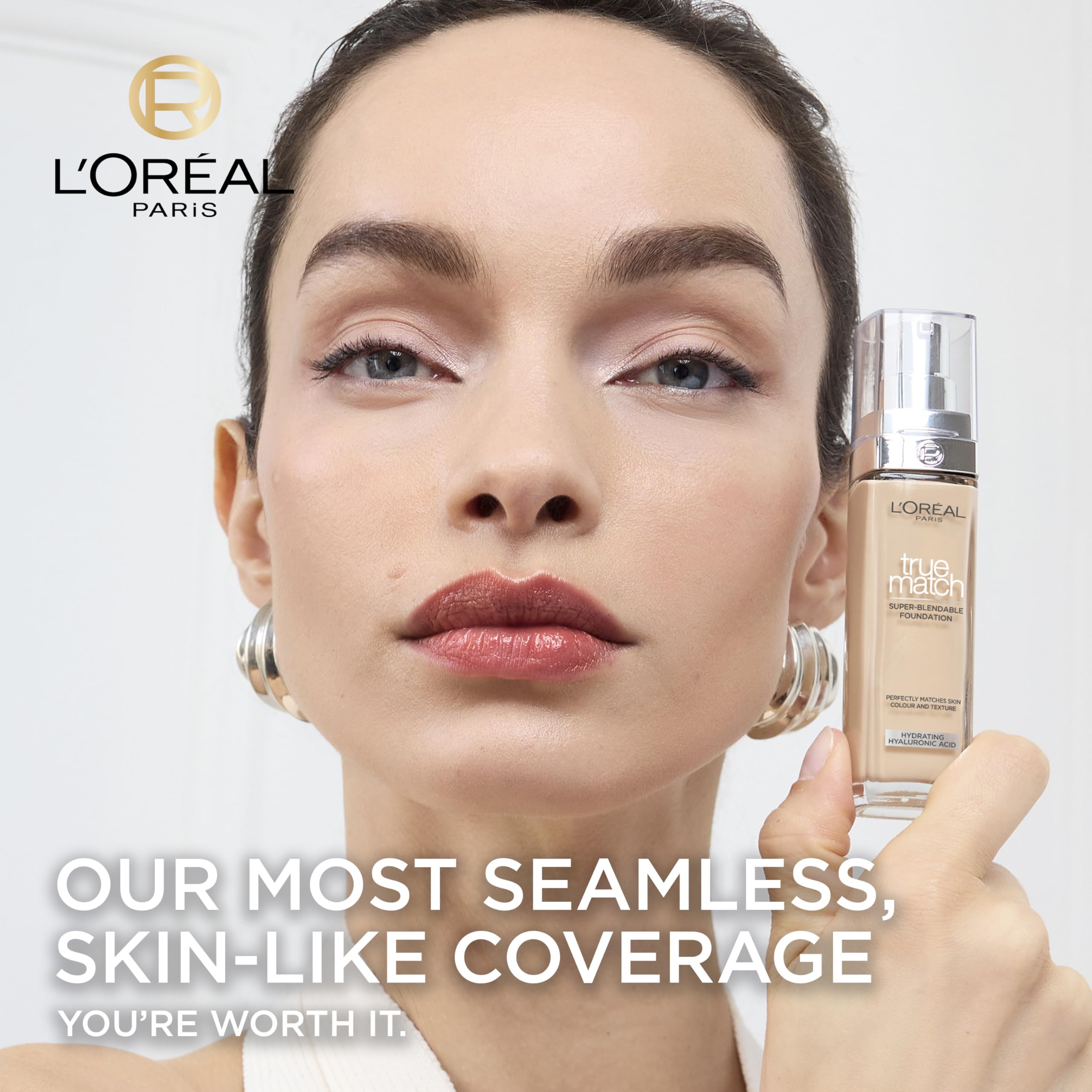 L'Oréal Paris True Match Hydrating Liquid Foundation with Hyaluronic Acid, SPF 16, 0.5C Porcelain Rose, 30 ml 6