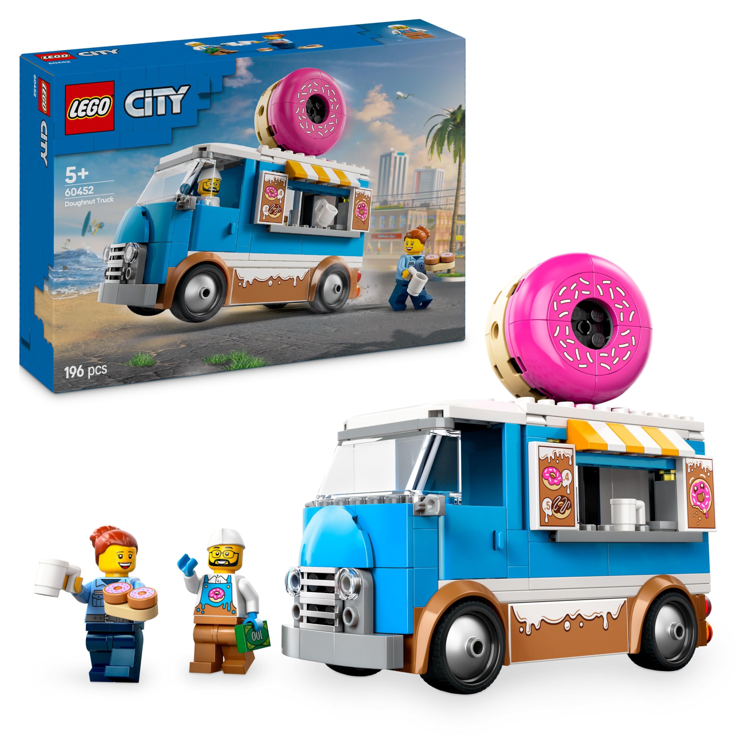LEGO City Donut Truck 60452 Building Set - 2 Minifigures | Ages 5+ 1