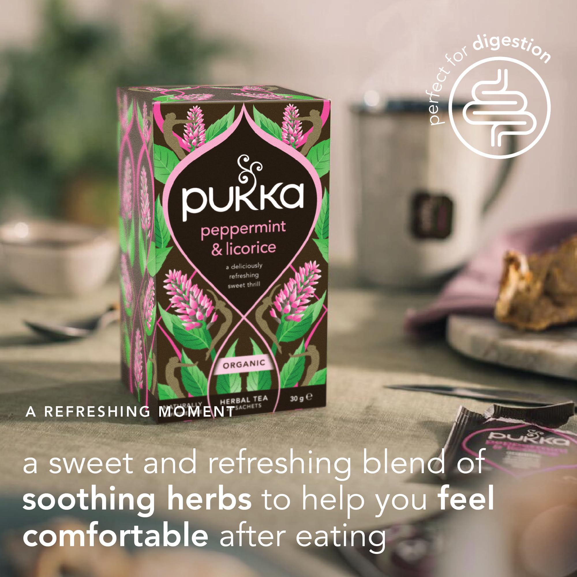 Pukka Herbs Organic Peppermint & Licorice Herbal Tea - Caffeine Free Digestive Infusion | 80 Biodegradable Bags (4 Packs) 3