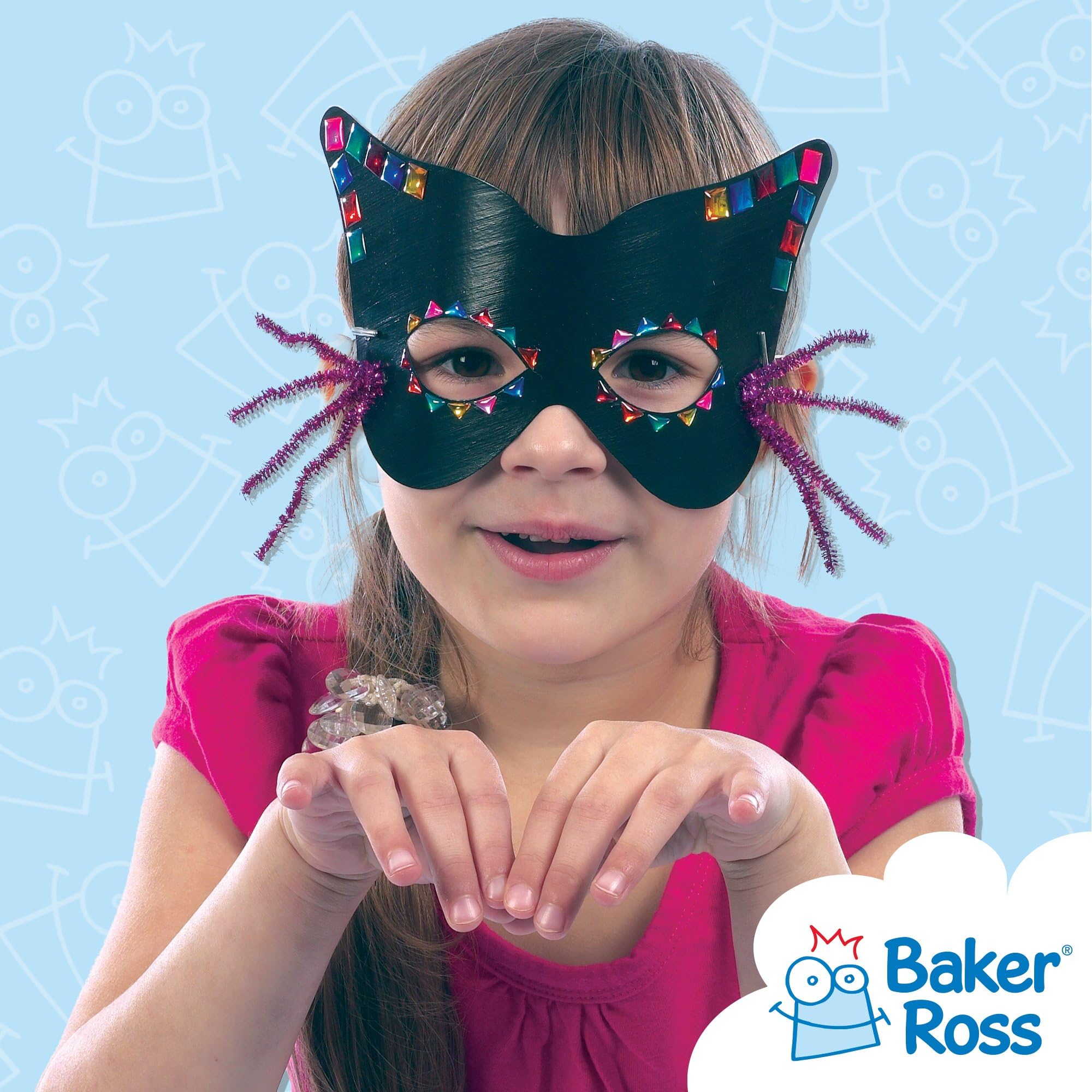 Baker Ross EK3226 Decorate Your Own Eye Masks - Pack of 12 Blank Fabric Masks for Kids Ages 3+ 4
