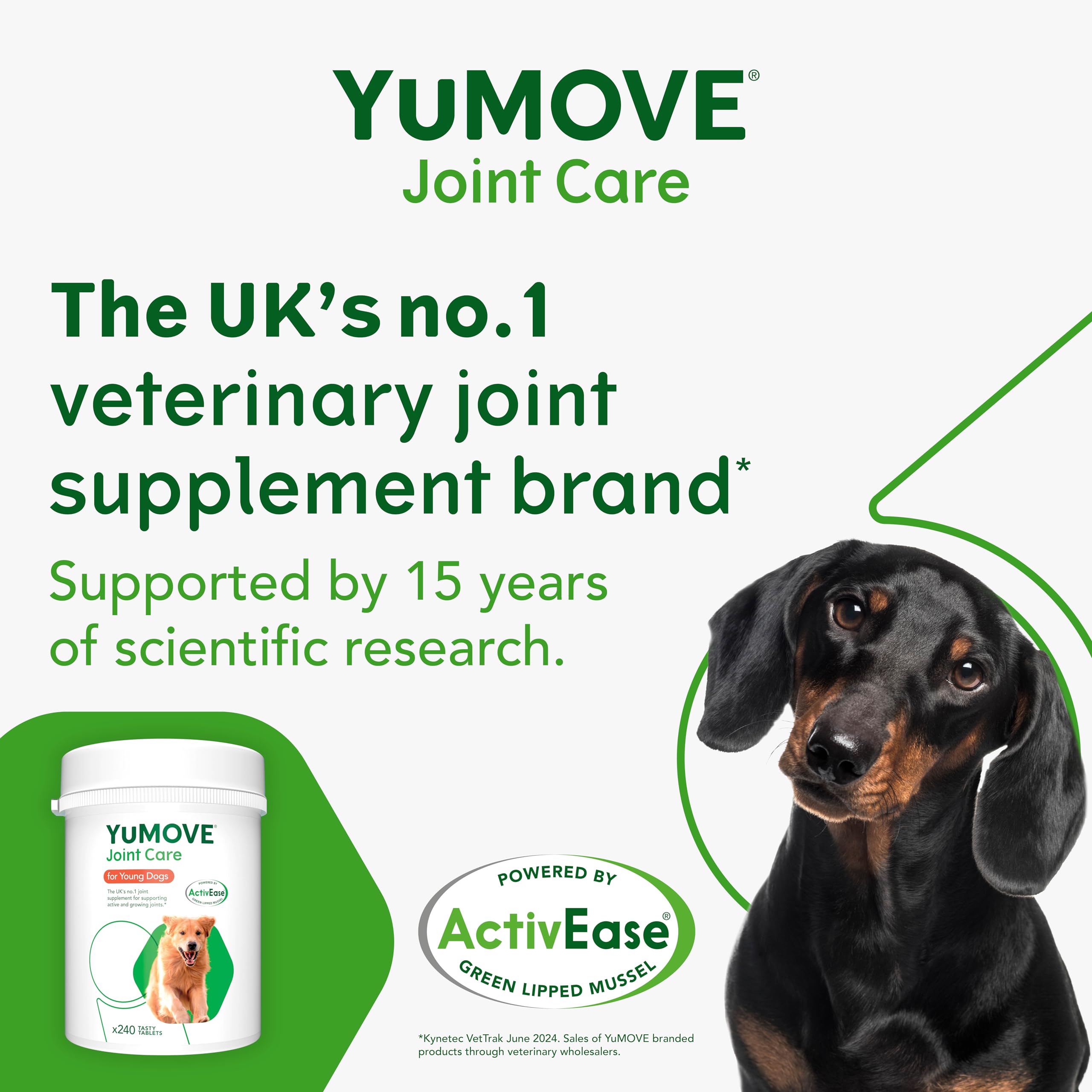 YuMOVE Joint Supplement for Young and Active Dogs - 240 Tablets for Preventative Joint Care